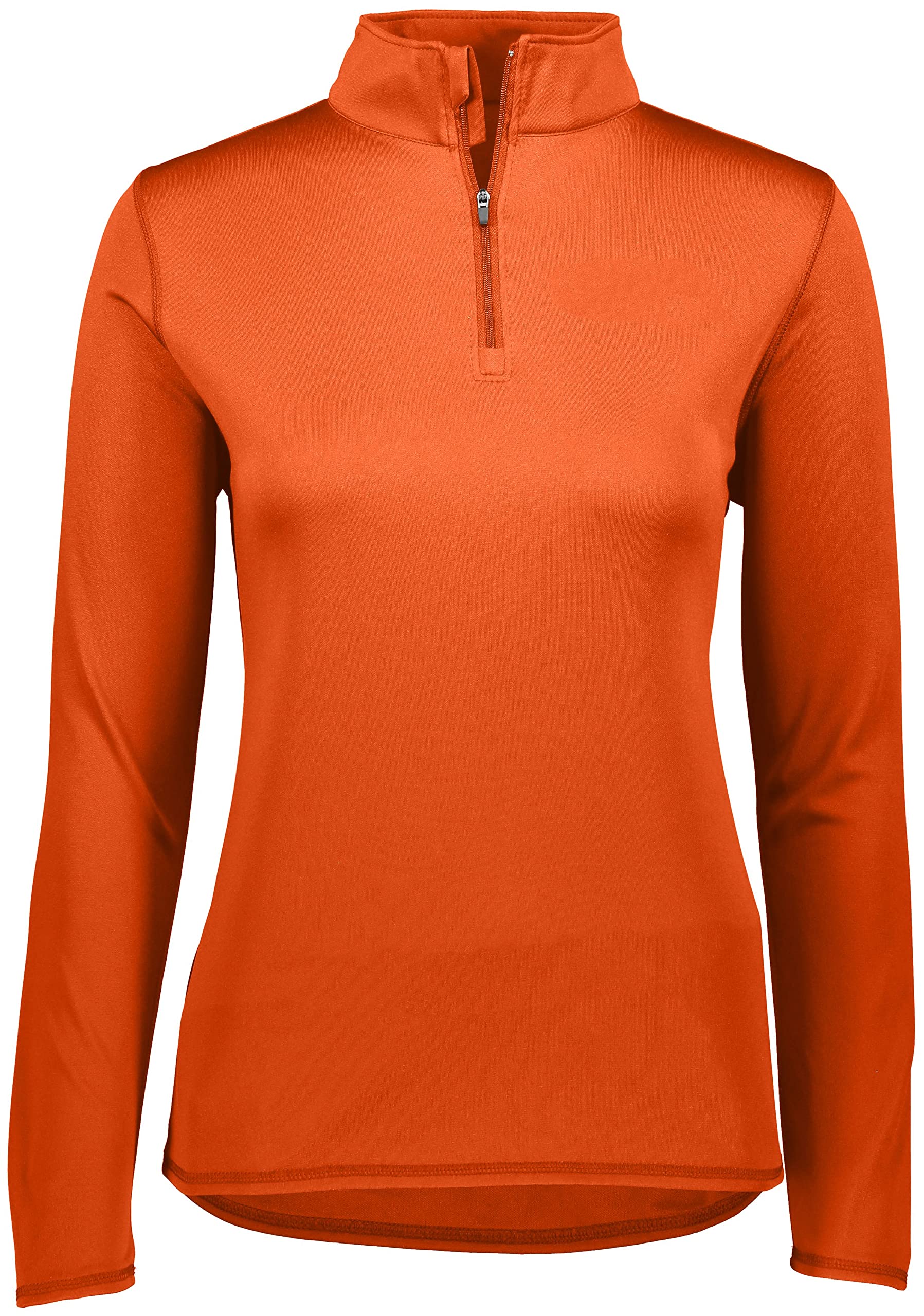 Augusta Sportswear Ladies Attain Wicking 1/4 Zip Pullover - Women's Running Long Sleeve Jacket with Sun Protection, Orange, Medium
