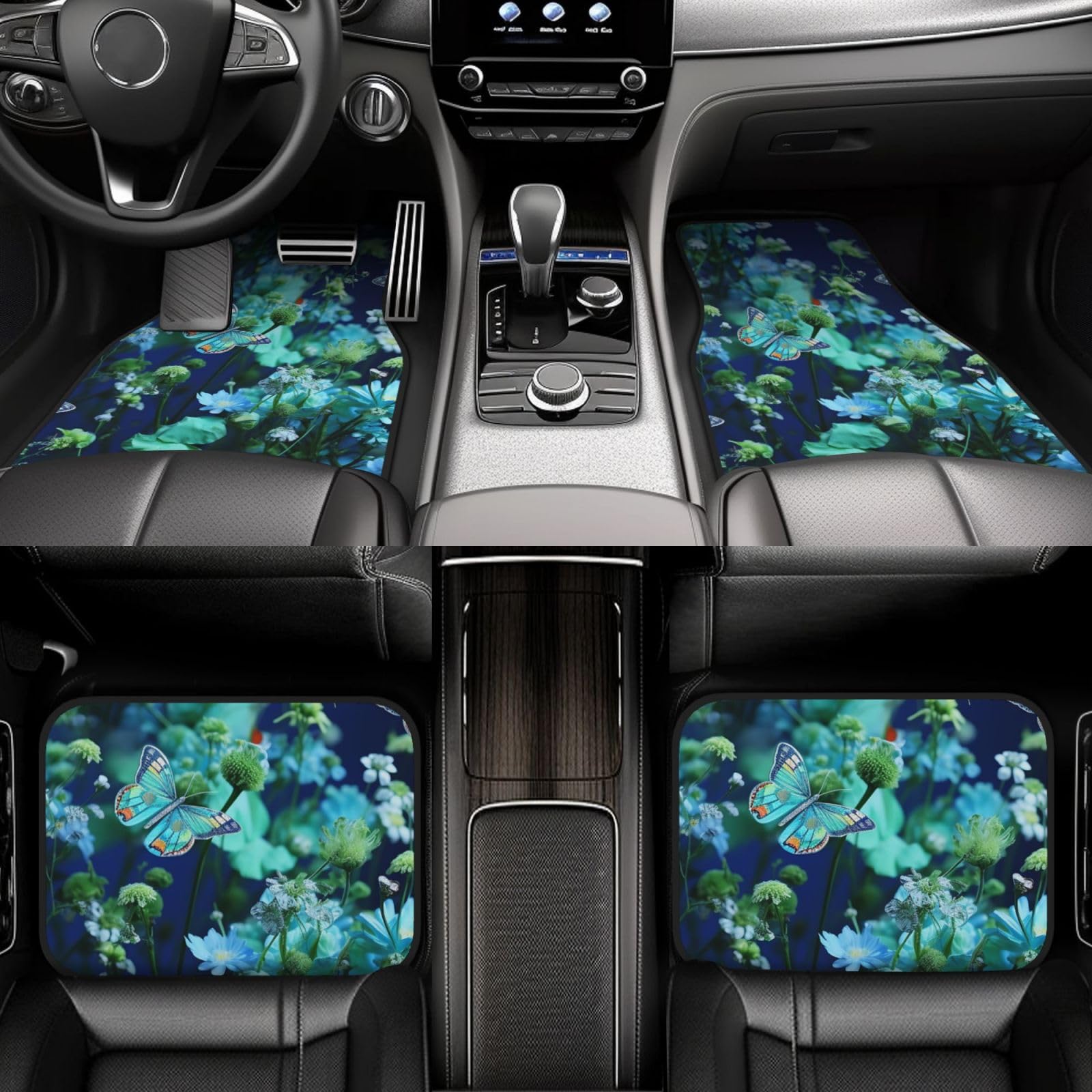 Tapis de sol voiture universel fleurs bleues idéal pour sorties nature - 7