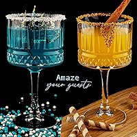 Vista 6 de The Buybox - Copa de vidrio extra grande, copas de copa vintage, copas de vino cuadradas grandes. Cóctel, champán, copas de margarita, cristalería