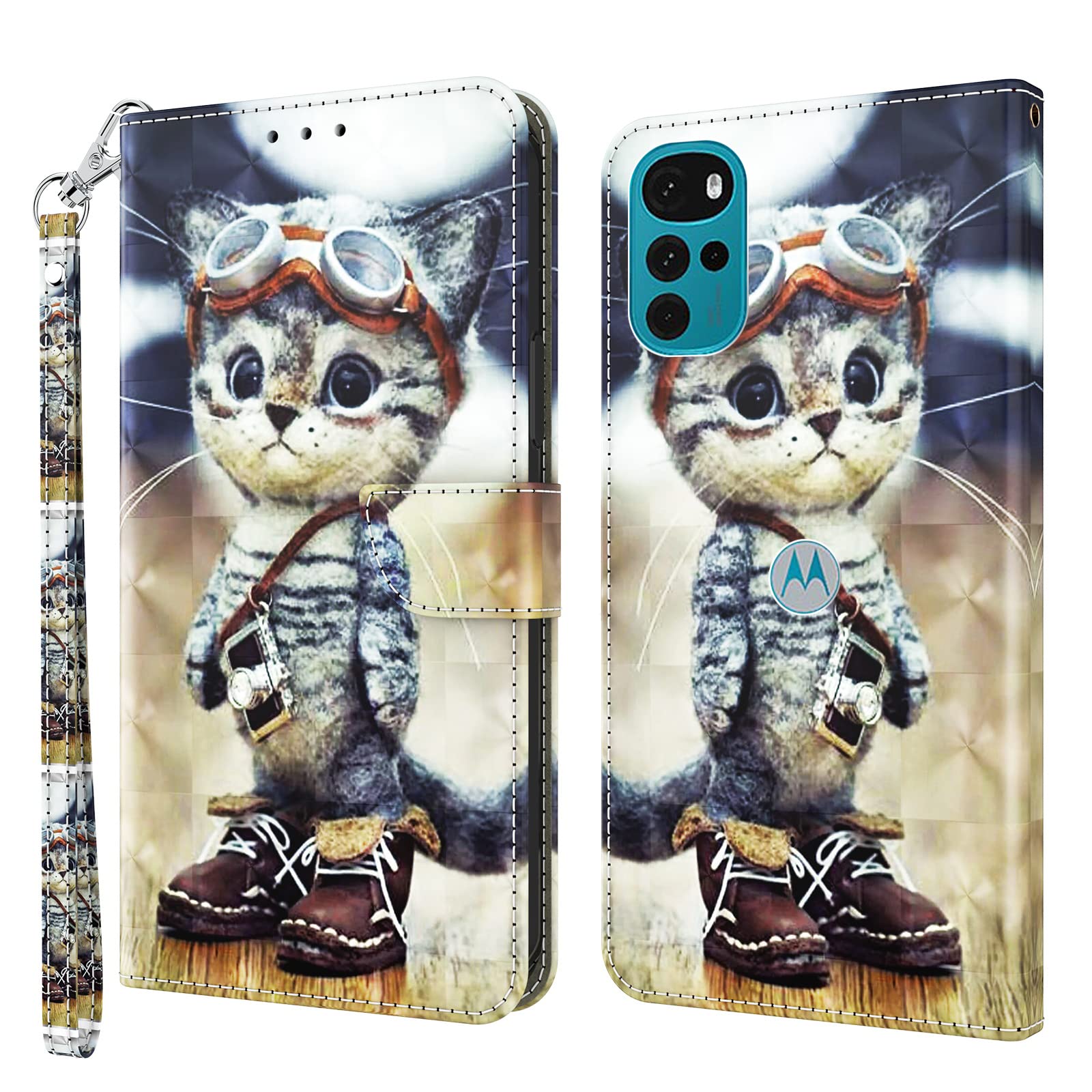 Acquista Custodia a portafoglio per cellulare Porta carte Custodia in pelle Flip Custodia protettiva per tutto il corpo Assorbimento degli urti per Motorola Moto G72 E22 G32 G62 G42 G22 G200 G41