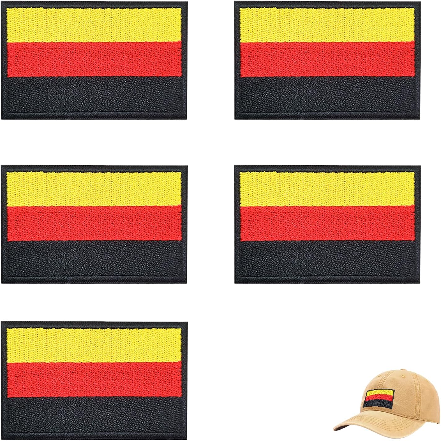 Pack of 5 German Sew-On Patches, Military Scratch Patches, German Flag Embroidered Clothing for Bags, Uniform Vest for Dogs, Backpack Clothes