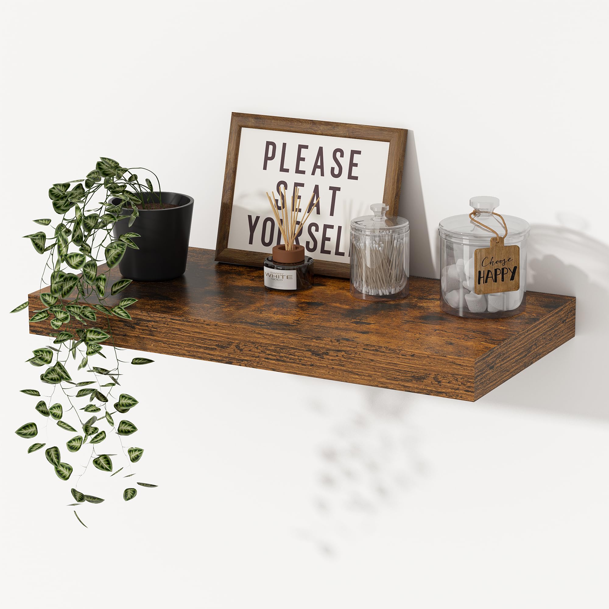Feihorrm 29.5cm Deep Floating Shelves for Wall, 40cm Wooden Wall Shelves