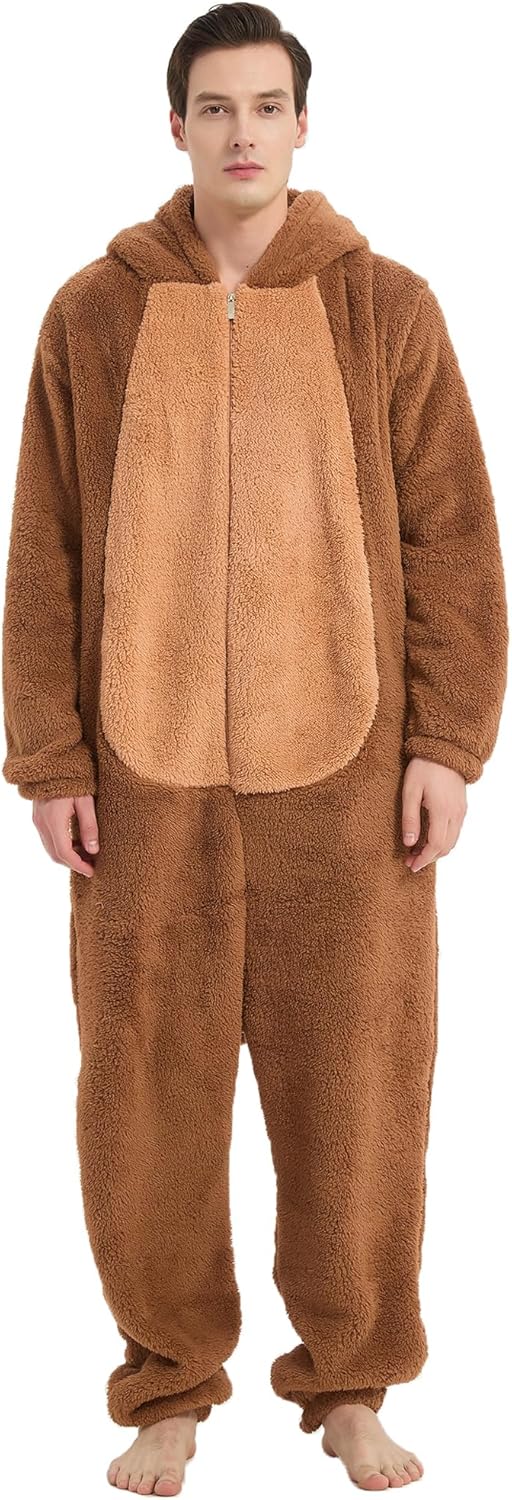 III HHONS Onesie Adult Costume Animal Pajamas Halloween Cosplay Sleepwear for Women/Men