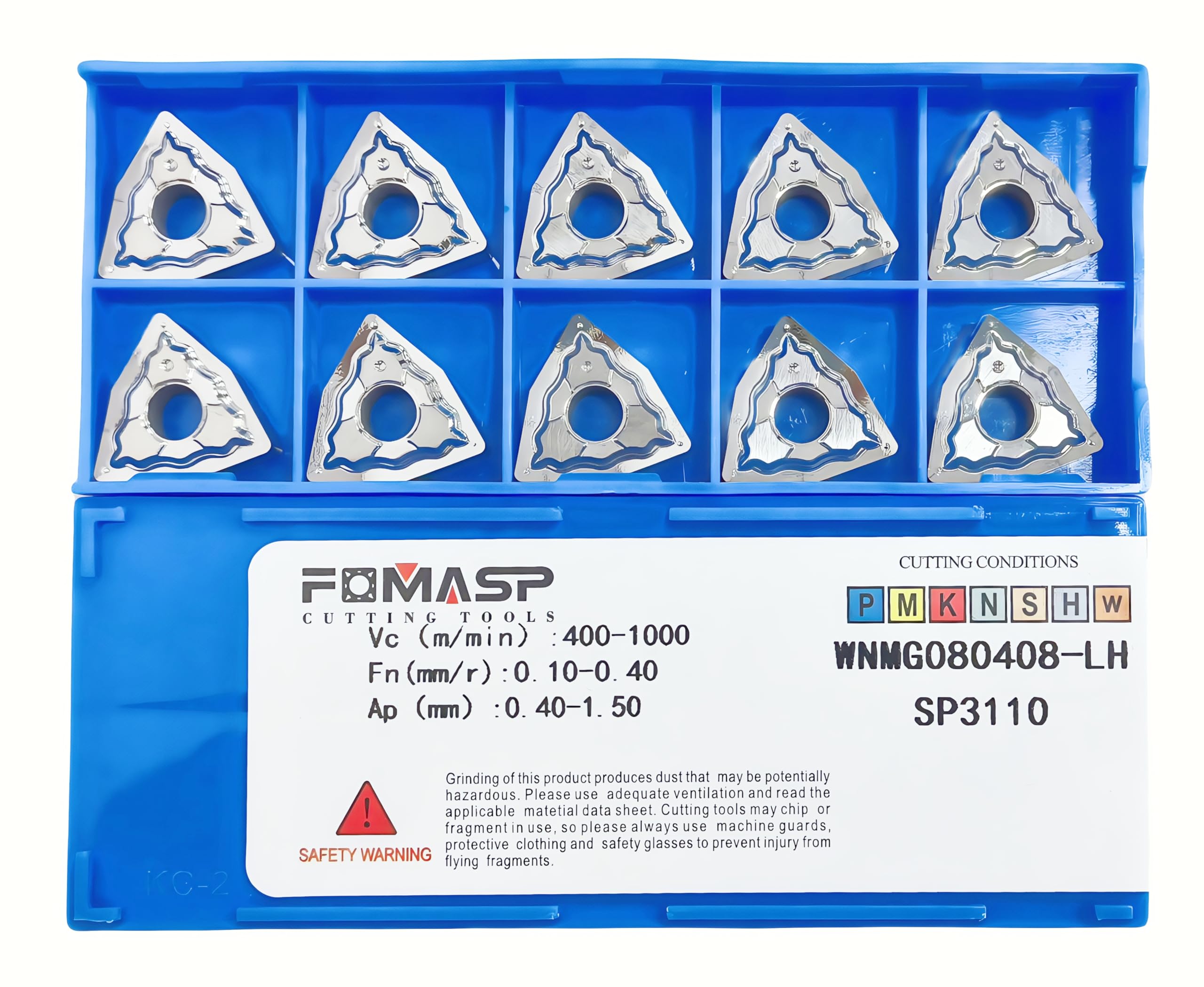 FomaSP Carbide Inserts for Aluminum WNMG432/ WNMG080408 for Turning Cutting Tools10 PCS.