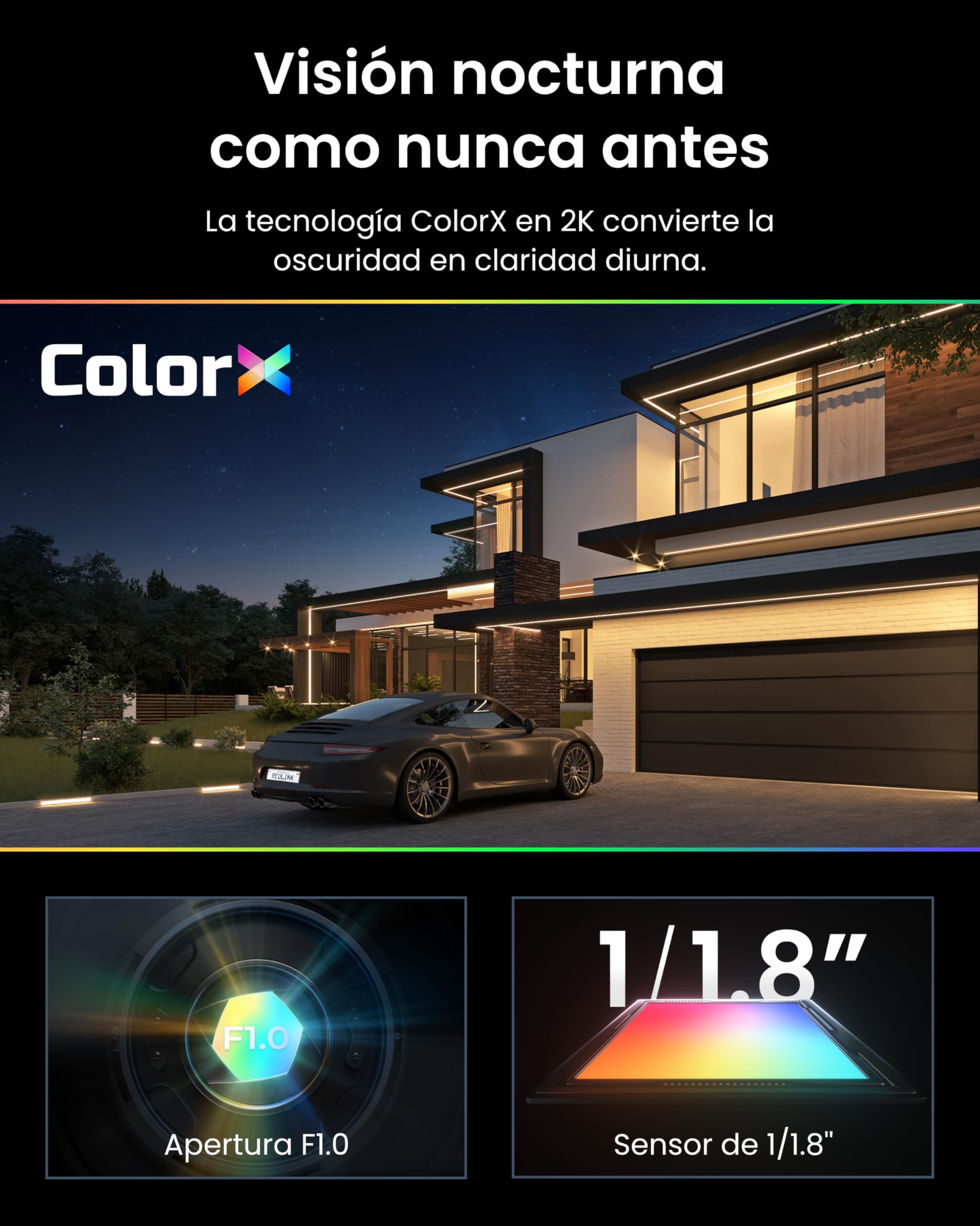 Reolink Altas, 2K Cámaras de Vigilancia Exterior Solar, Batería 20,000 mAh | Pre-Grabación, Visión Nocturna ColorX, 2,4/5GHz WiFi 6, Detección de Personas/Vehículos/Animales con IA, Panel solar de 6 W
