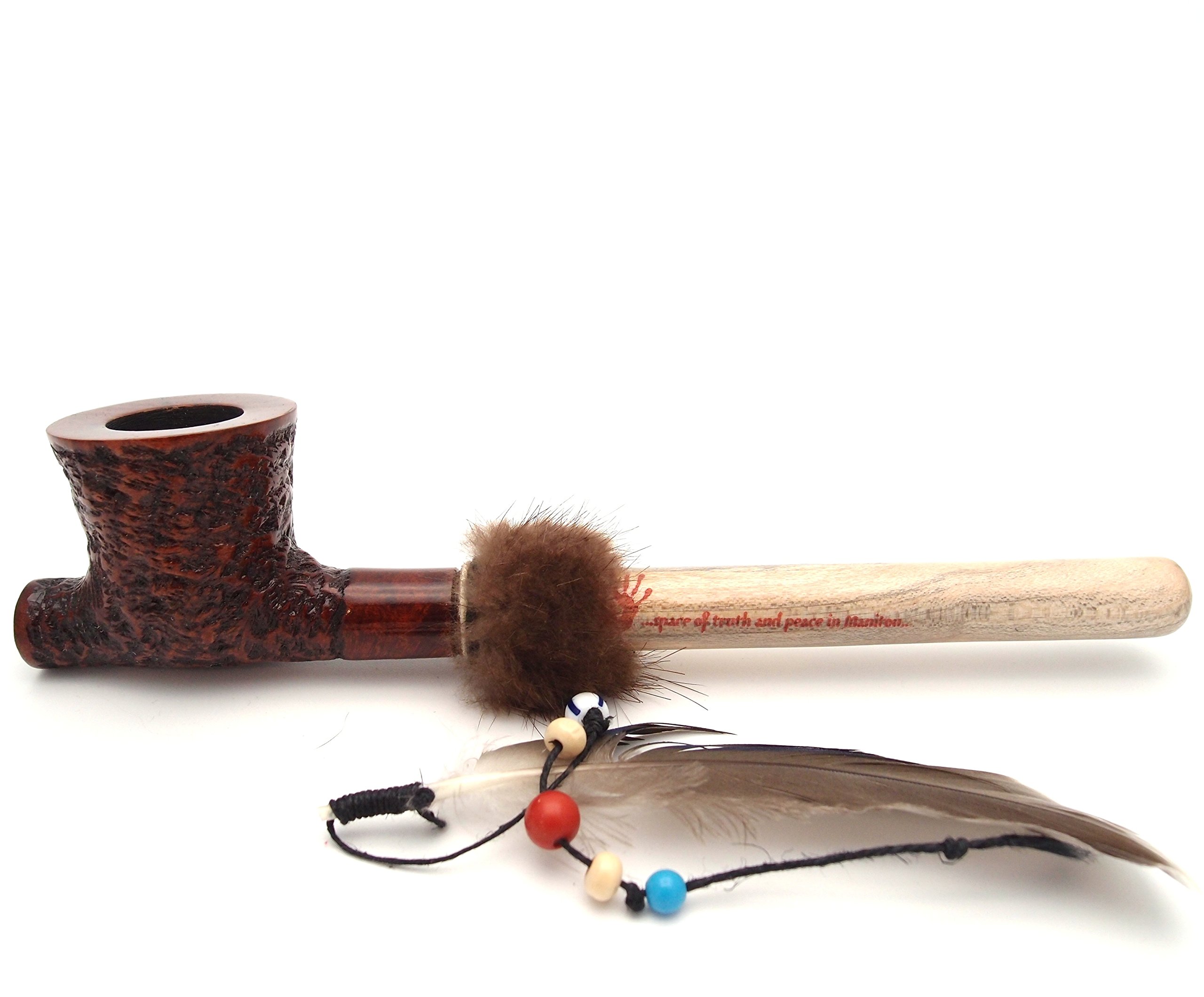 Mr. Brog Lakota Tobacco Pipe - Model No: Indian Peace Pipe Walnut  Rusticated - Mediterranean Briar Wood - Hand Made: Buy Online at Best Price  in UAE