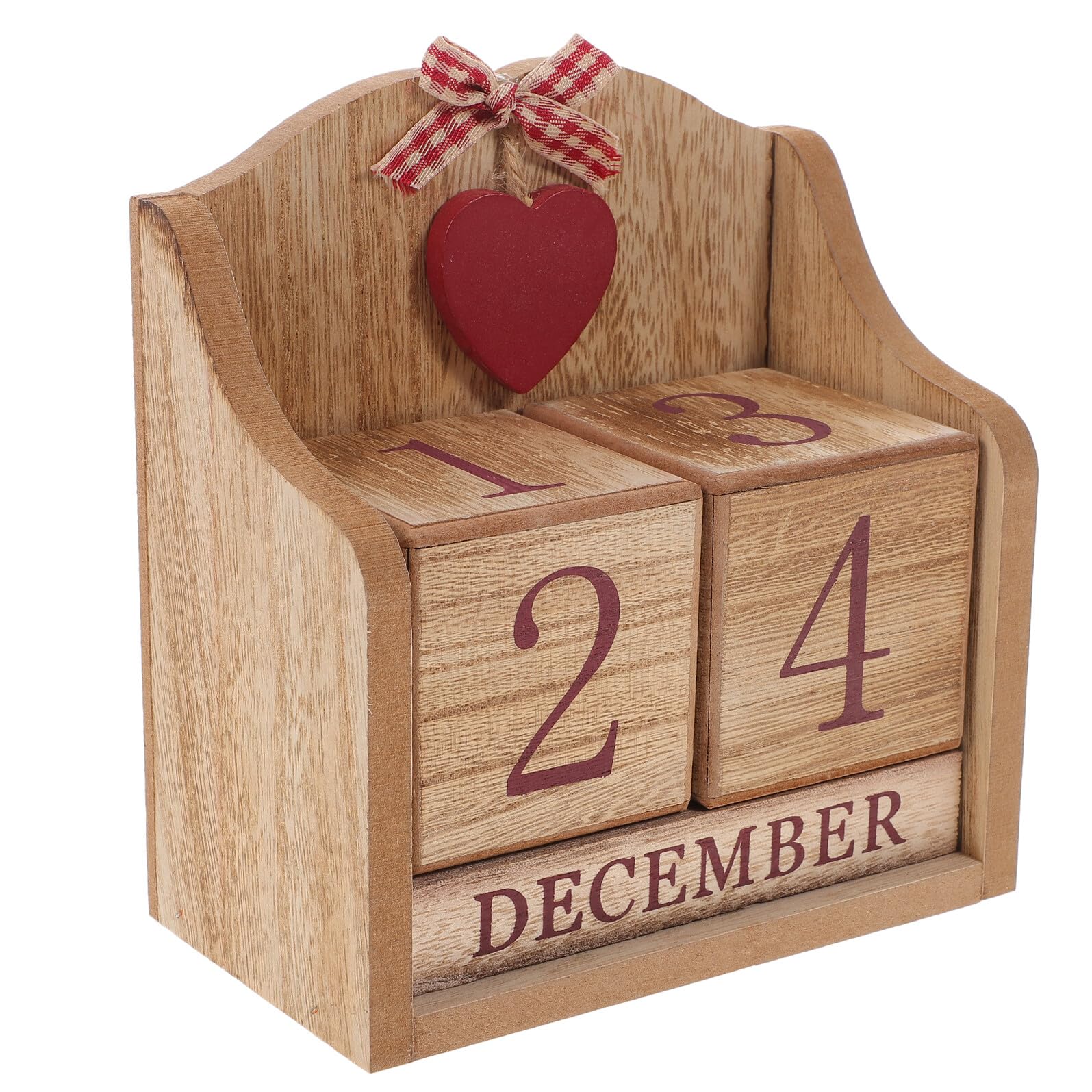 Calendario da Tavolo in Legno con Blocchi Numerici e Mese Stampato Decorazione Ufficio e Casa Calendario da Scrivania Riutilizzabile per Studio e Spazio Domestico