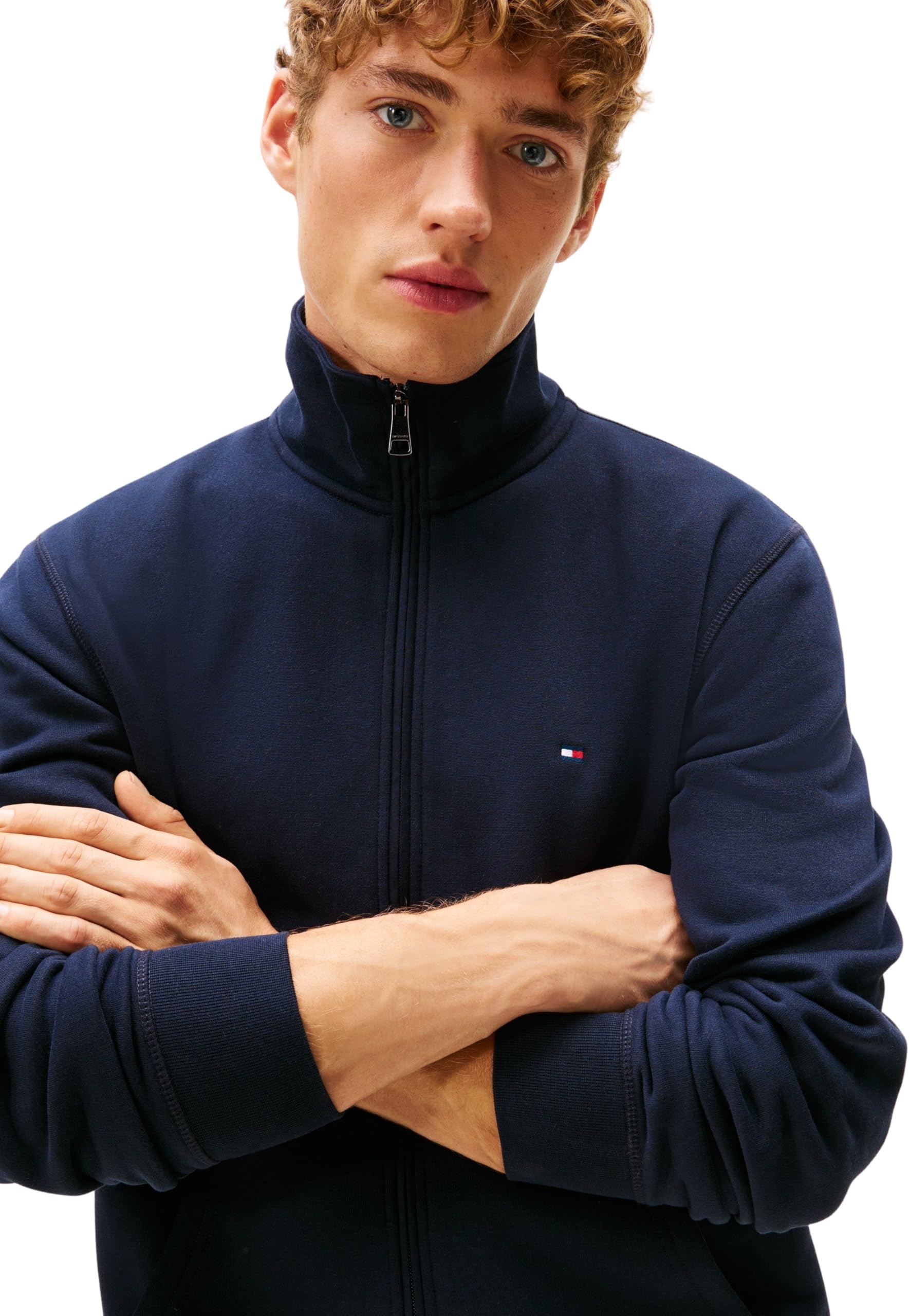 Tommy Hilfiger Bluza z zamkiem błyskawicznym Mężczyźni Essential Fleece Stand Collar Mw0mw41759
