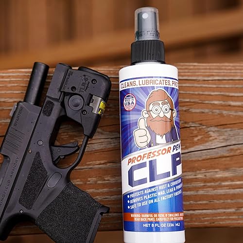 Miniatura 5 de BRAVOBELT Professor Pew CLP - Aceite y limpiador para pistolas | Removedor de óxido de pistola | Desengrasante para pistolas, rifles, herramientas y