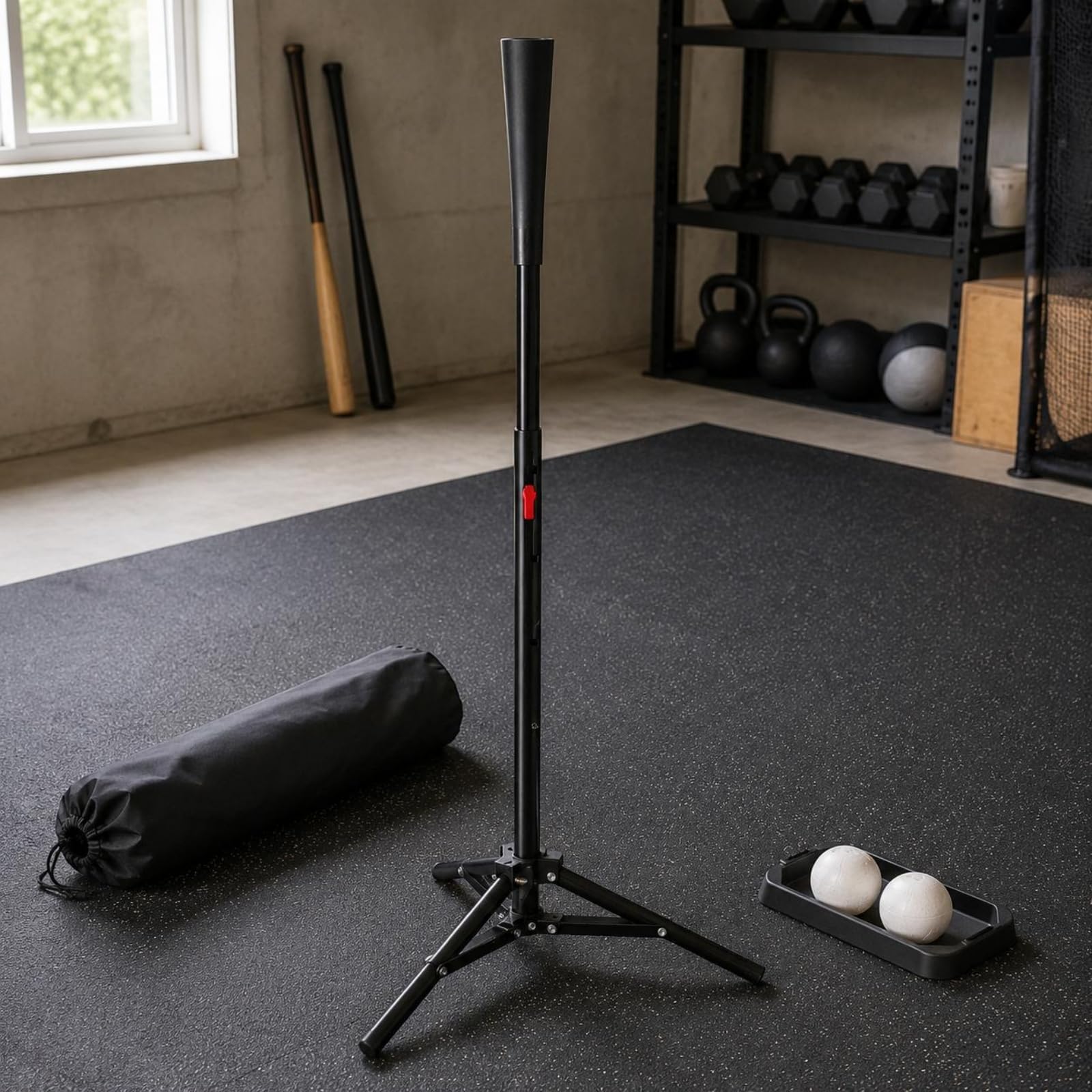 Batting Tee klappbar Baseball-Schlag-Tee Stabiler Dreifuß Baseball-Teestand für Kinder, Baseballplatz, Softballfeld