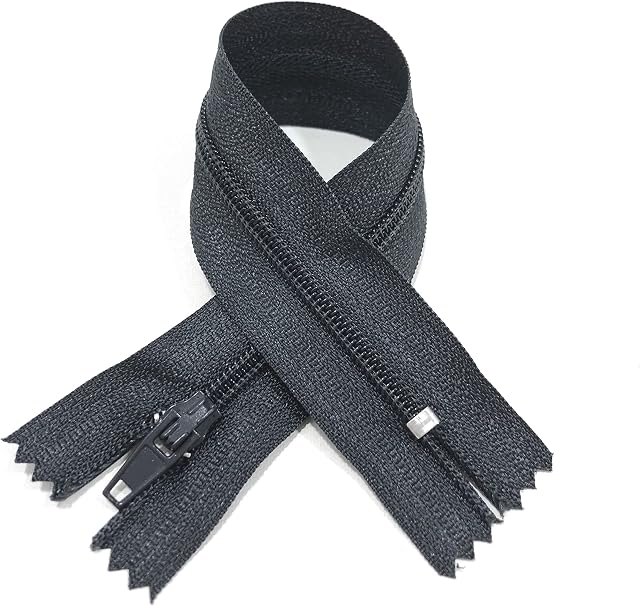 N.3 Zamknięte nylonowe zamki błyskawiczne, dostępne w 24 kolorach i pomiarach, zamek błyskawiczny do szycia, zamek błyskawiczny do szycia, zamek błyskawiczny do szycia, (10-14cm, Grafitowy)