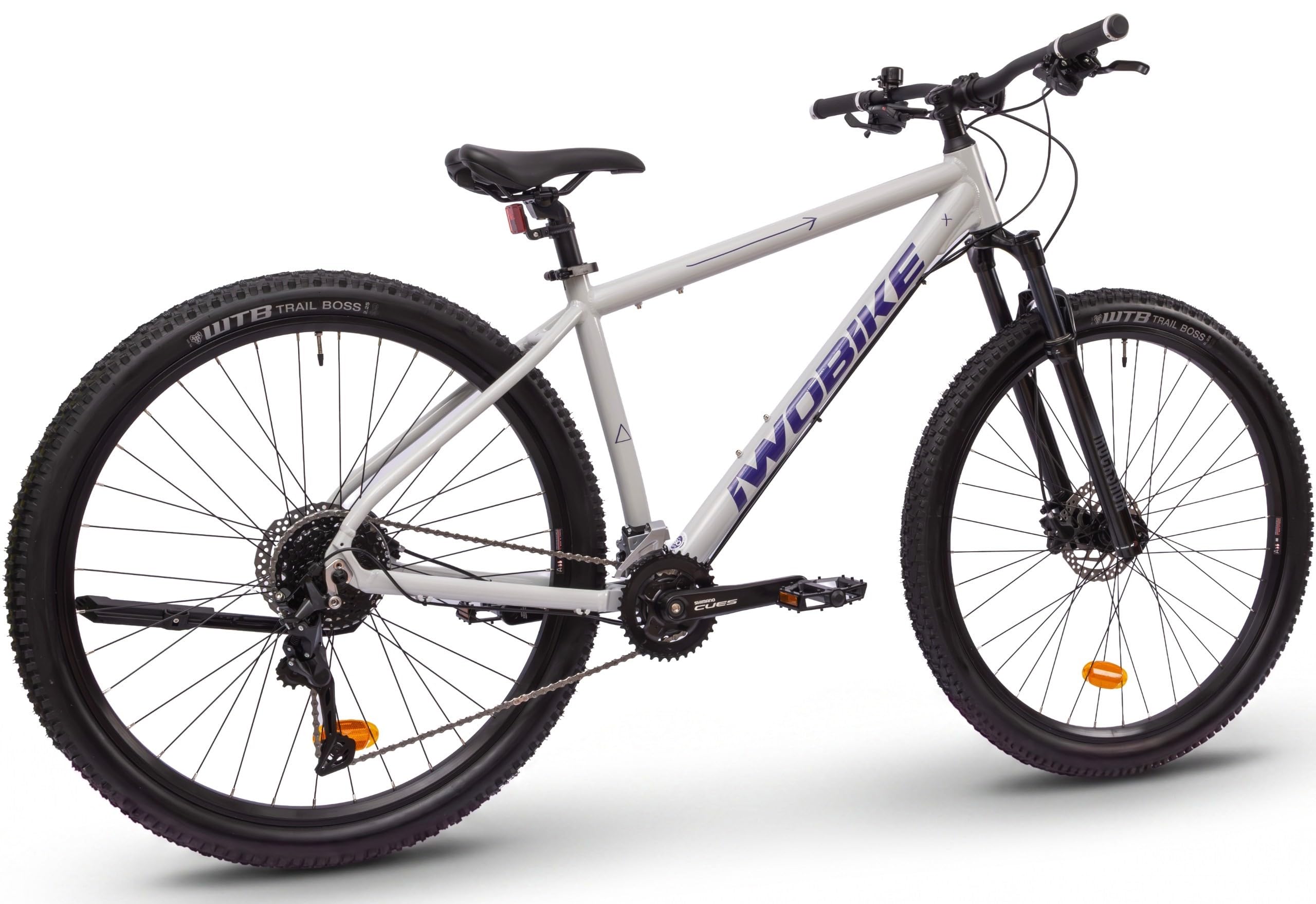 Rower Górski MTB 29", Szary z Fioletowymi Akcentami, Męski, 18-Biegowy