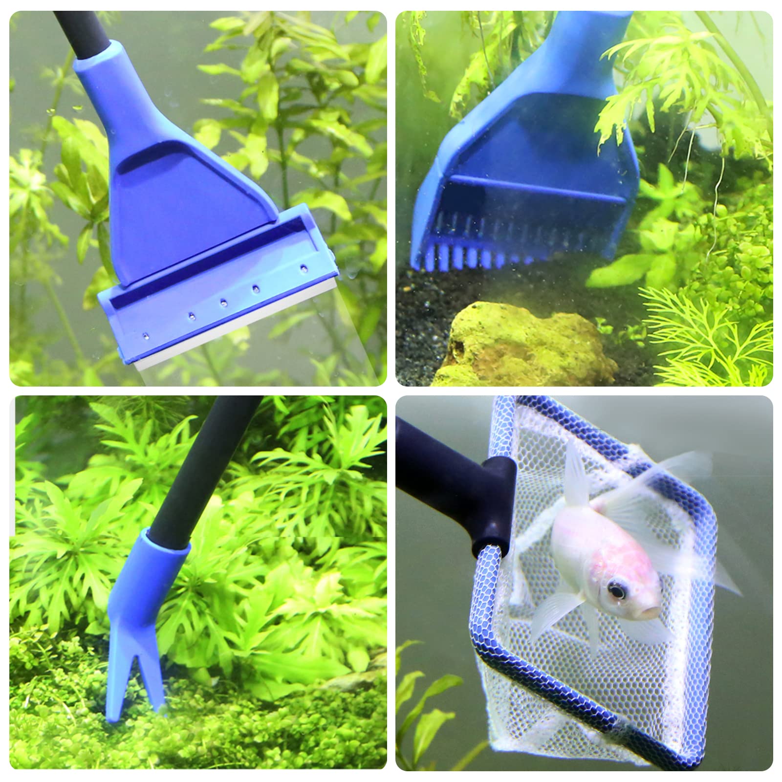 Aspirapolvere Per Acquario 3 In 1 – Sifone Per Ghiaia Con Filtro In Spugna E Cambio D'Acqua