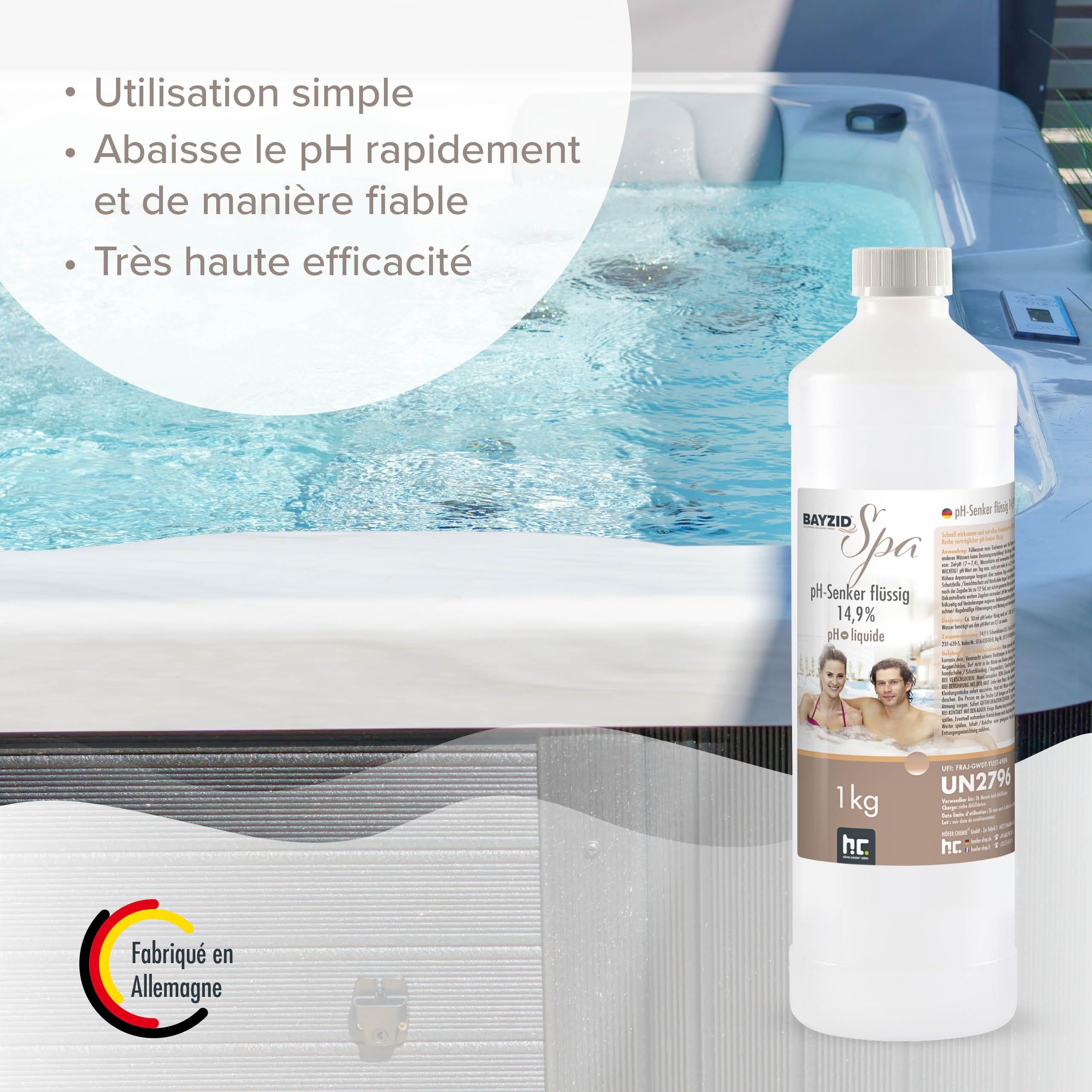 Höfer Chemie 6 x 1 kg Spa pH Réducteur Minus 14,9% pour Piscine