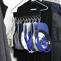 Vista 5 de LAMINET Percha organizador de sombreros, bolsos y otros artículos para hasta 10 artículos, fácil montaje, se adapta a cualquier percha estándar