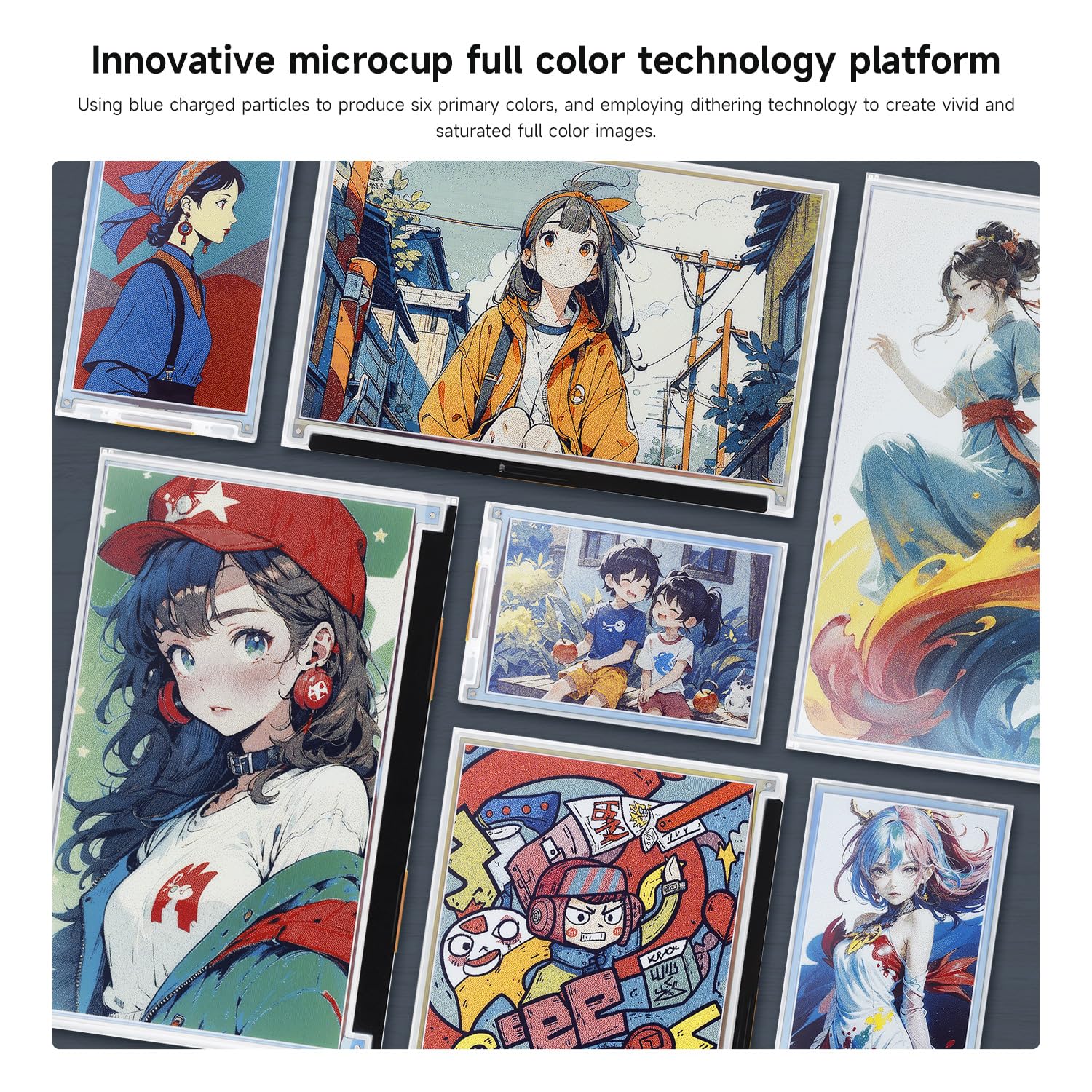 Waveshare 4inch e-Paper E6(Spectra 6) Full-Color Supports Hat+Standard e-Ink Screen Module 600 x 400 Pixels SPI Communication, Low Power Consumption, Wide Viewing Angle