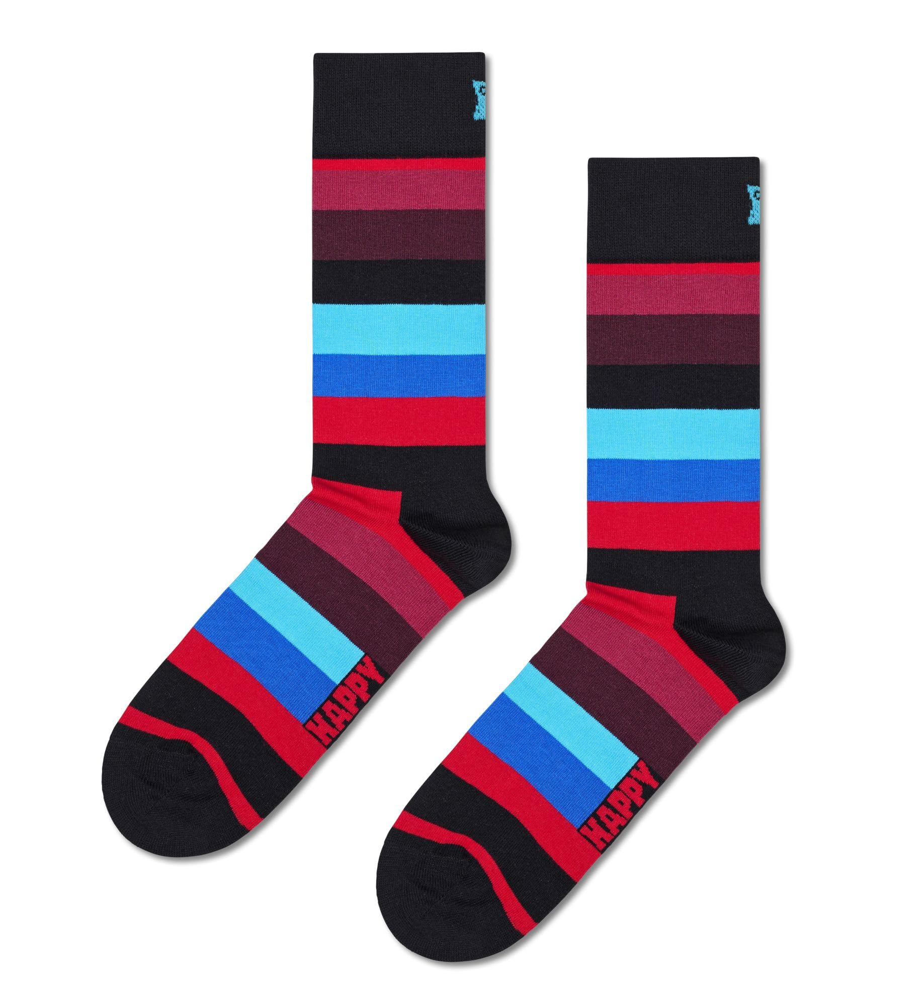 Happy Socks, Crew Socks, Stripe Sock for Men and Women, Size 36-40