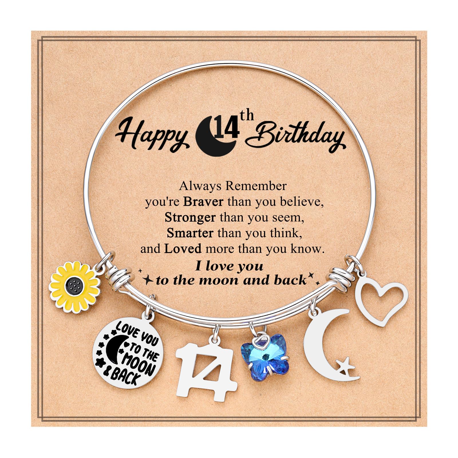 PINKDODOI Love You to the Moon and Back Bracelets for Girls Gifts