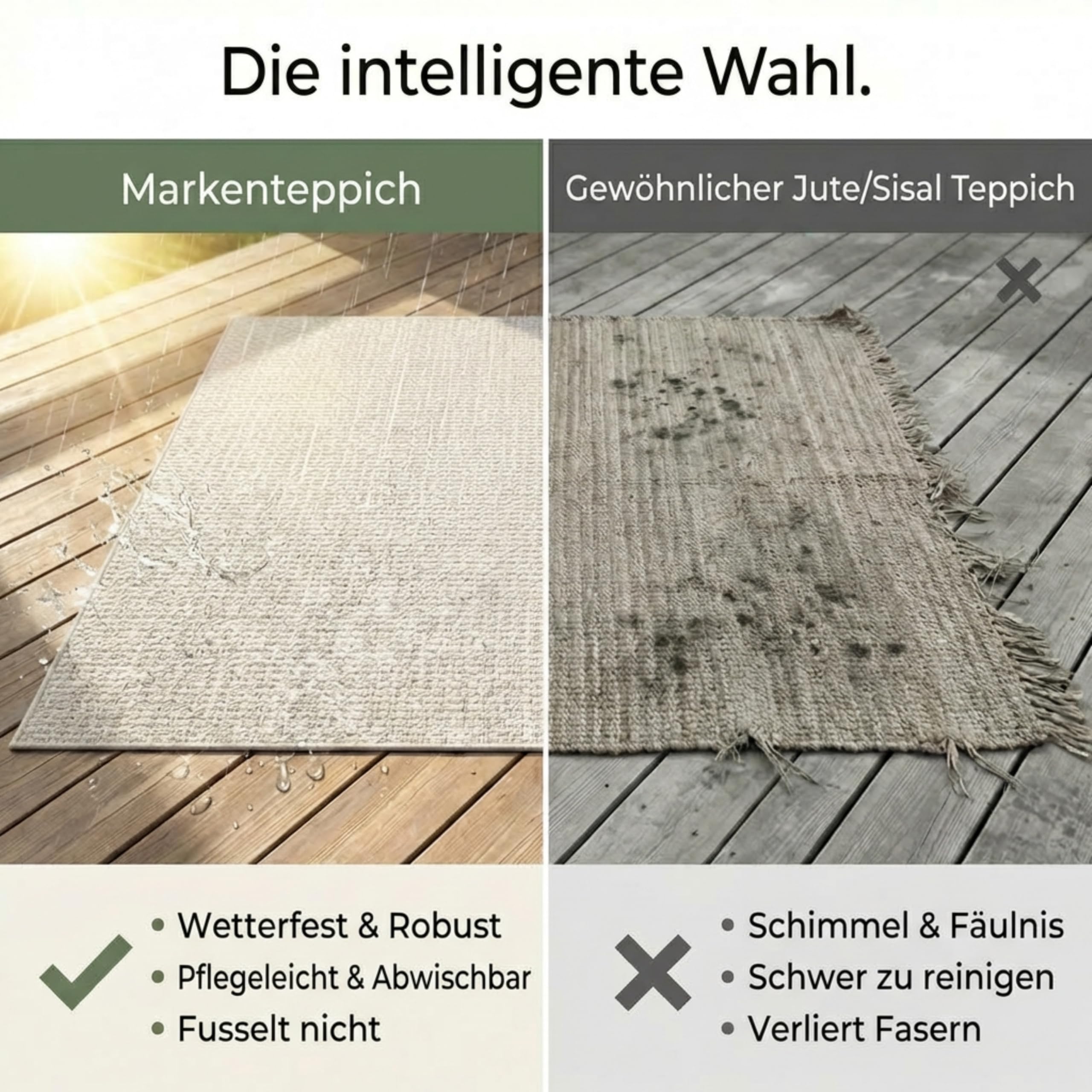 the carpet Maldives – Beige, 160 x 230 cm – Outdoor Teppich wetterfest – Balkonteppich für Terrasse, Garten – robuster Flachgewebe Teppich pflegeleicht – auch als Indoor Teppich Wohnzimmer Küche