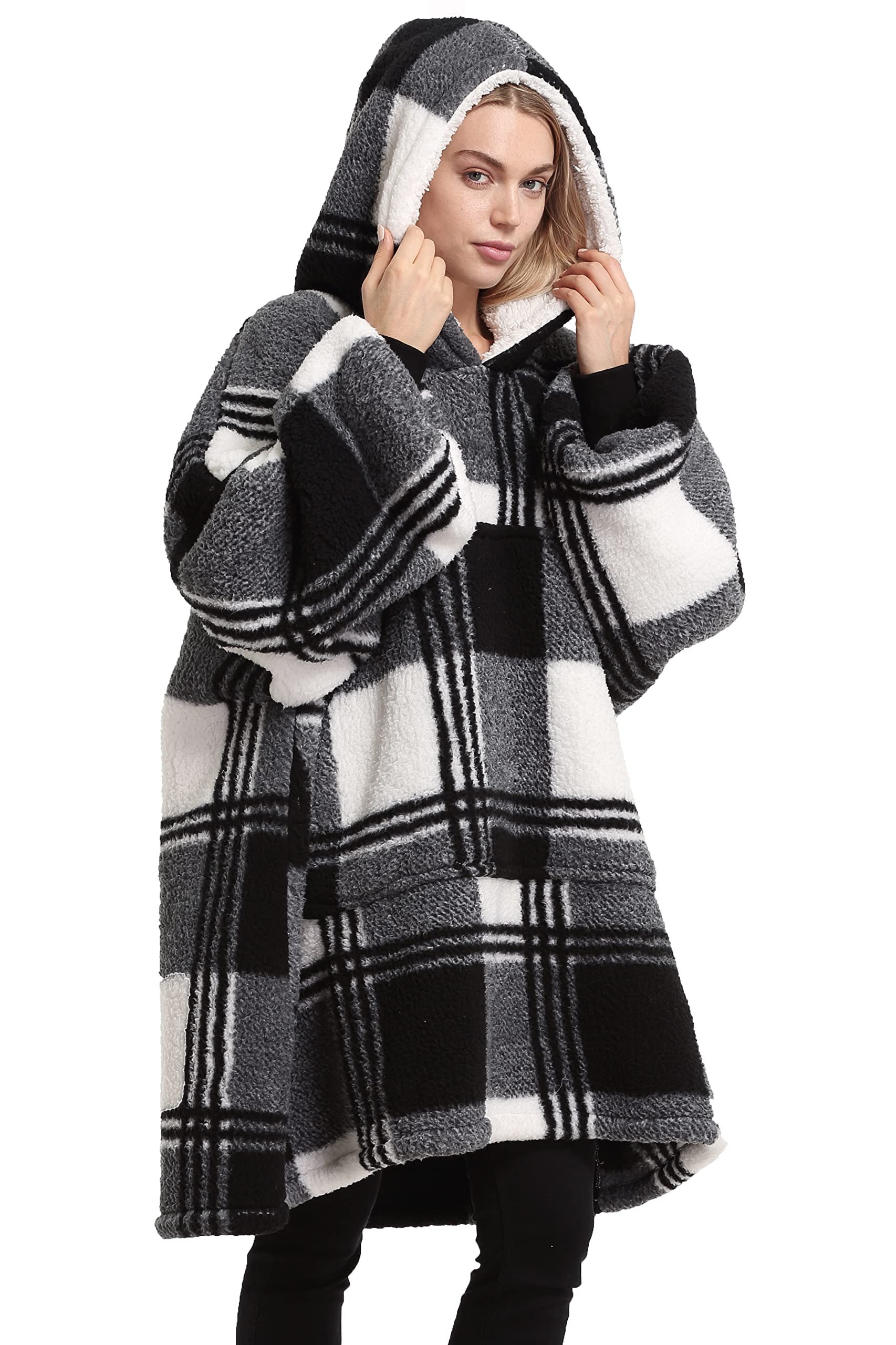 Cataloniaboys Hoodie Sweatshirt Kids Oversized Blanket Sweatshirt, Sherpa Fleece Hoodie, Super Soft Warm Comfortable Pullover with Large Front Pocket for Boys Girls Teens (7-13 yr)