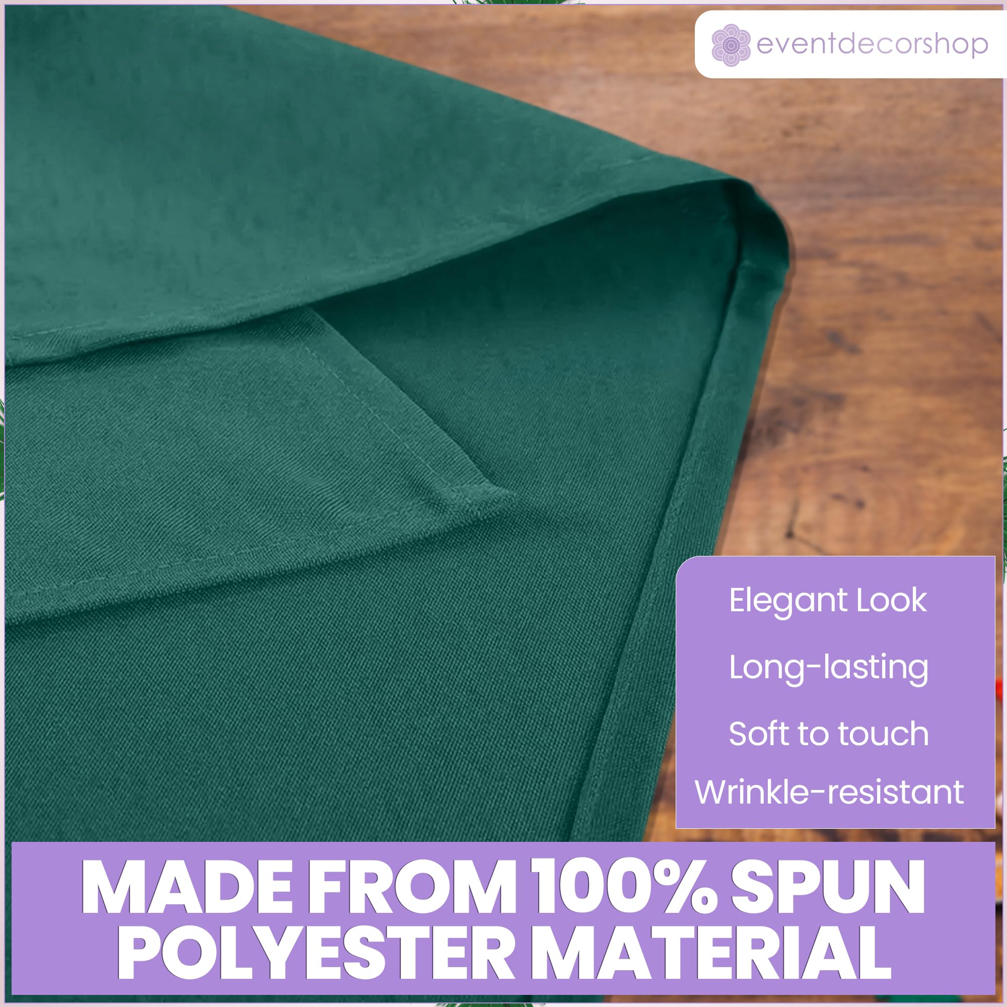 Lot de 20 serviettes de table de Noël réutilisables 100 % polyester filé avec broderie Jingle Clochette, résistante aux taches, lavable en machine (50,8 x 50,8 cm)