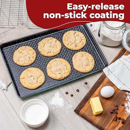 Miniatura 8 de KITCHENATICS Juego de utensilios antiadherentes para hornear, juego de bandejas para hornear de cocina profesional, juego de bandejas para hornear,