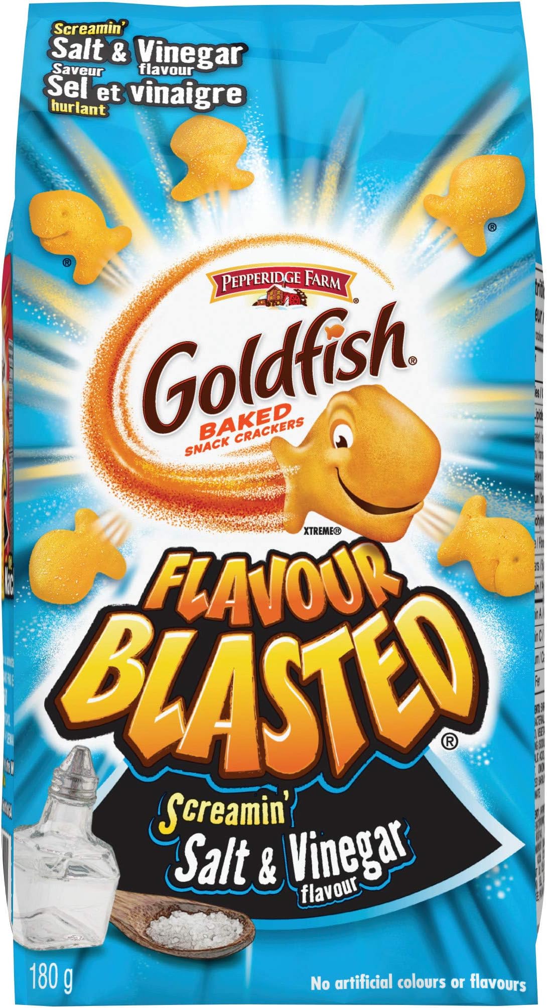 Goldfish Flavour Blasted Salt and Vinegar, 180g/6.34 Ounces {Imported from Canada}