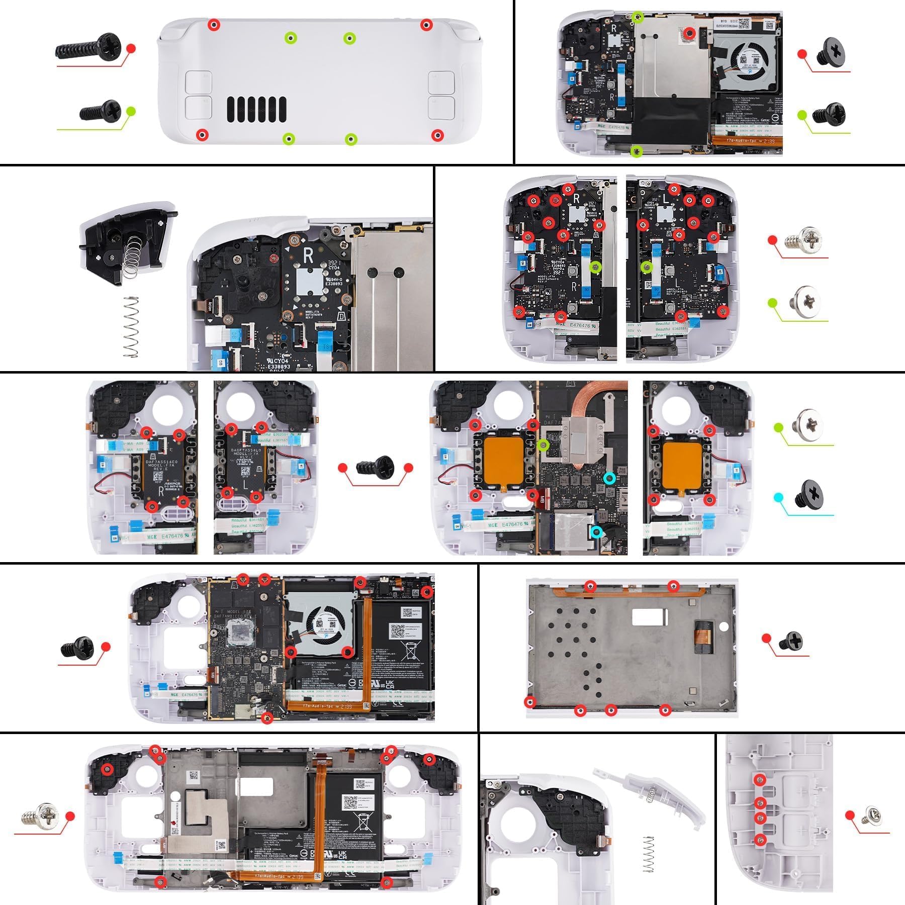 eXtremeRate Cover Tasti Kit per Steam Deck LCD,Custodia Frontale Posteriore Pulsanti Shell DIY Ricambio per Steam Deck LCD,Senza Console-Stile Classic 1989 GB DMG-01