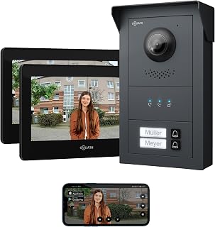 GOLIATH Basic Line Türklingel & Türsprechanlage mit Kamera für [MEHRFAMILIENHAUS] mit Smartphone App - Klingel mit Kamera & Monitor - Doorbell Camera - Video Sprech - & Gegensprechanlage mit Türöffner