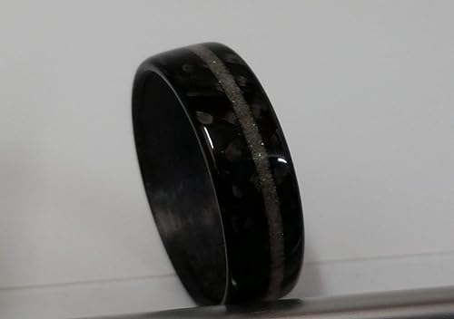 Miniatura 2 de Handmade Ring Band - Men's or Women's Full Carbon Fiber Twill Ring with Diamond Inlay, Matte or High Gloss Finish, Durable, Waterproof, Sizes 4-16,