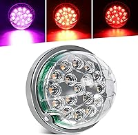 Vista 11 de Partsam 1 luz LED de sandía de doble revolución con 17 luces LED para semircamión, señal de giro ámbar y marcador a luz auxiliar blanca, luces
