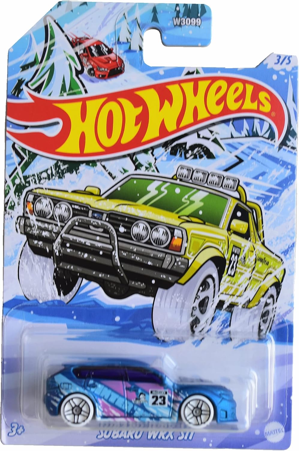 Hot Wheels 2023 Holiday Series Subaru WRX STI Truck, 1:64 Scale Diecast Car, Red, Blue, or Green, Kid, Children