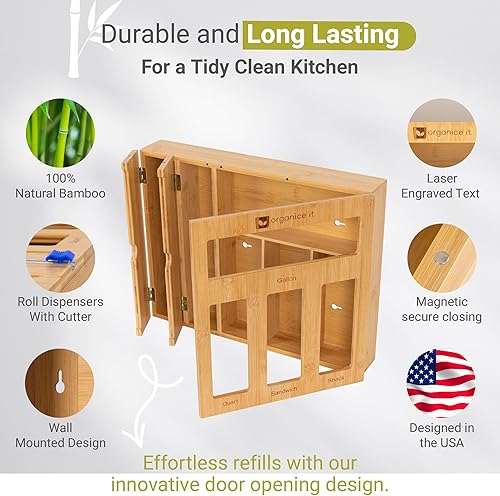 Miniatura 6 de Organizador de bolsas de almacenamiento compatible con organizador de bolsas ziplock, bolsa de alimentos, organizador de cajones de cocina y