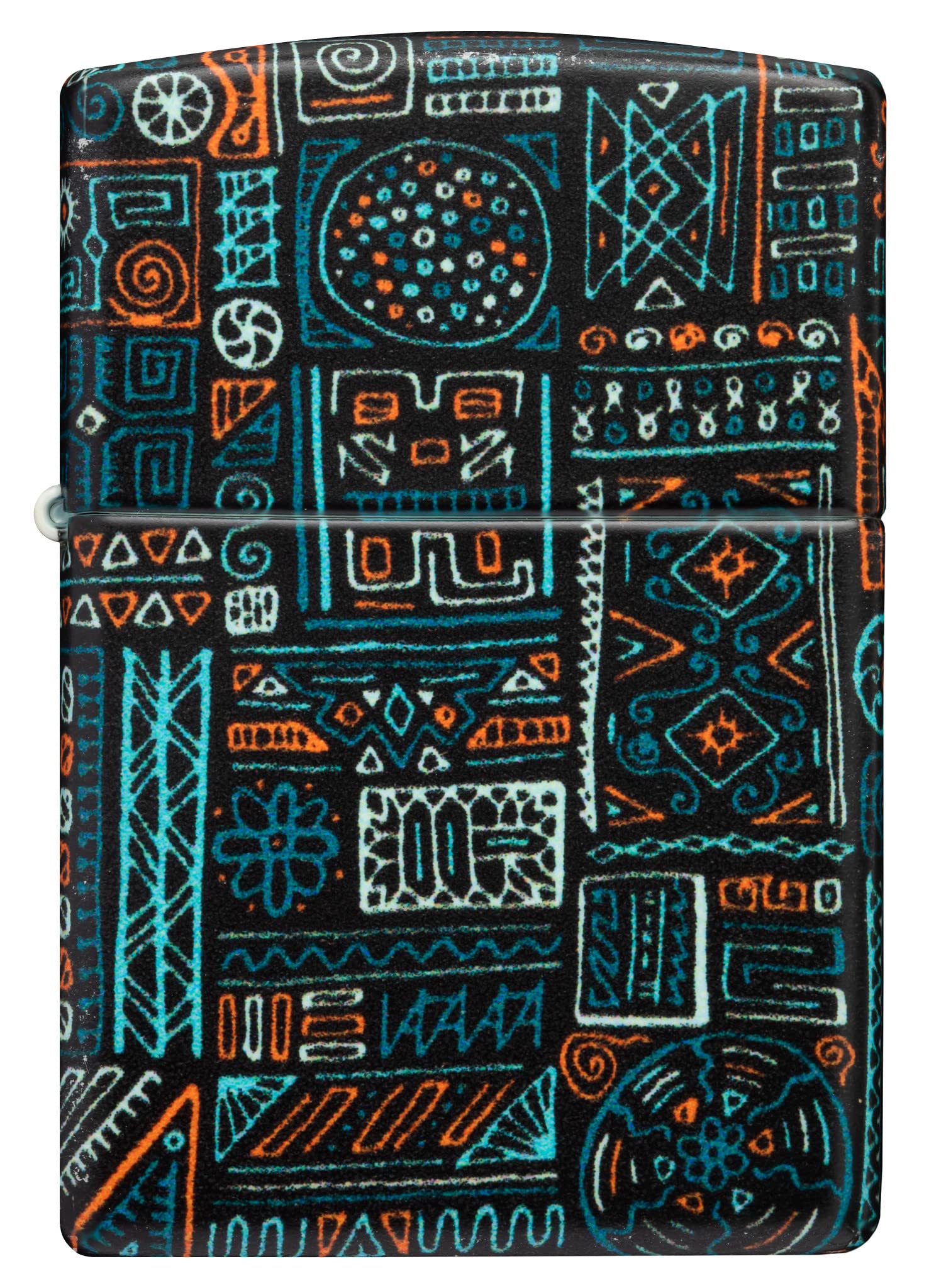 Zippo Lighter, Metal, Black Matte, One Size, Multicolor - Tribal Pattern African, 5.5 x 3.8 x 1.2 cm - Image 2