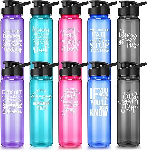 Miniatura 8 de Rtteri 10 piezas de regalos de agradecimiento a los empleados, botella de agua de plástico de 24 onzas para hombres y mujeres, regalos inspiradores