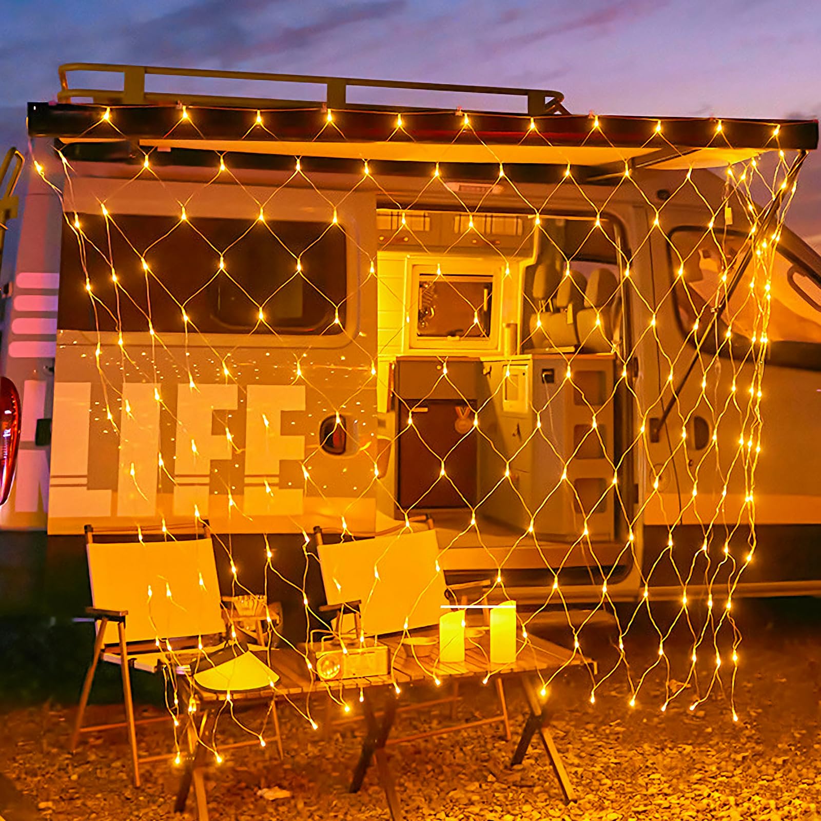 Blumacht Red de Luces LED Al Aire Libre, 192 LED 9,8x6,5 FT Conectables Con Varios Modos de Iluminación Para Arbustos, Jardín, Patio Trasero, Vacaciones, Navidad (Blanco)