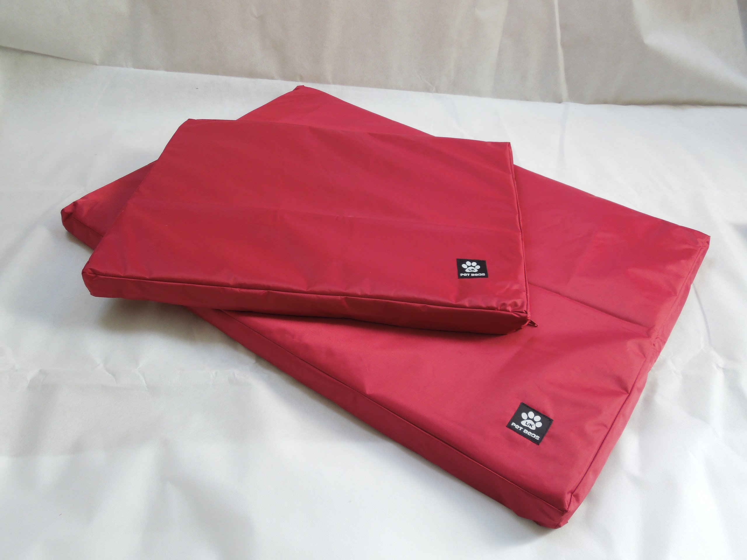 Waterproof Dog Bed, Mat, Cushion, Crate, Mattress, Washable Cover - Small Burgundy