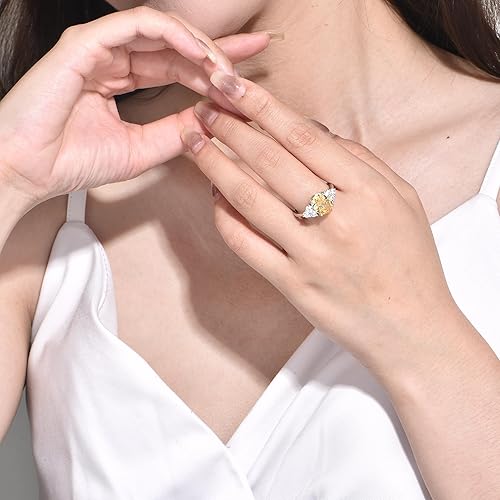 Miniatura 5 de PHNIBIRD Anillos de compromiso de 3 quilates para mujer, anillo de plata de ley 925 con diamante de imitación de zafiro solitario, anillo clásico de