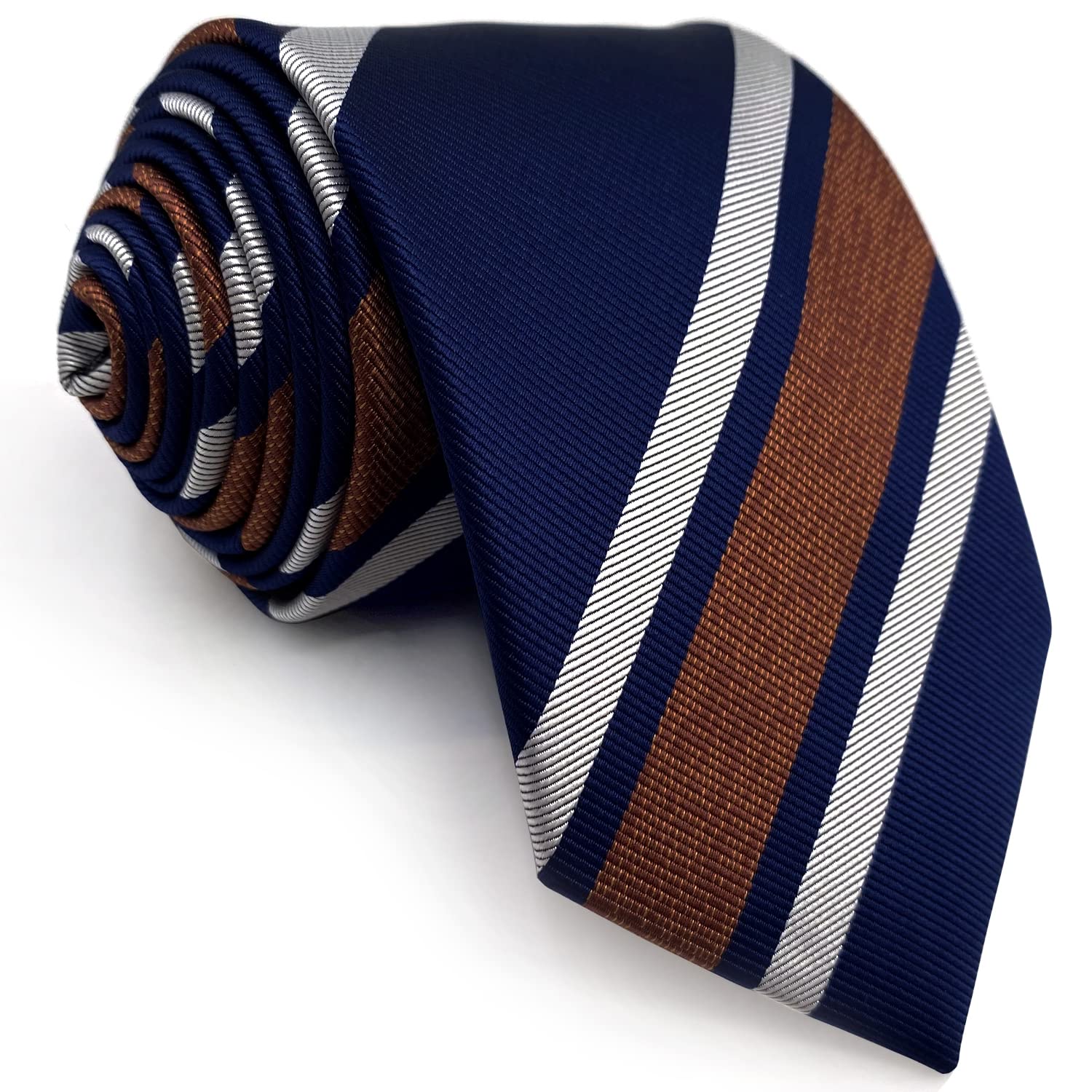 Cravatta classica in seta blu scuro a righe | Classy Men Collection