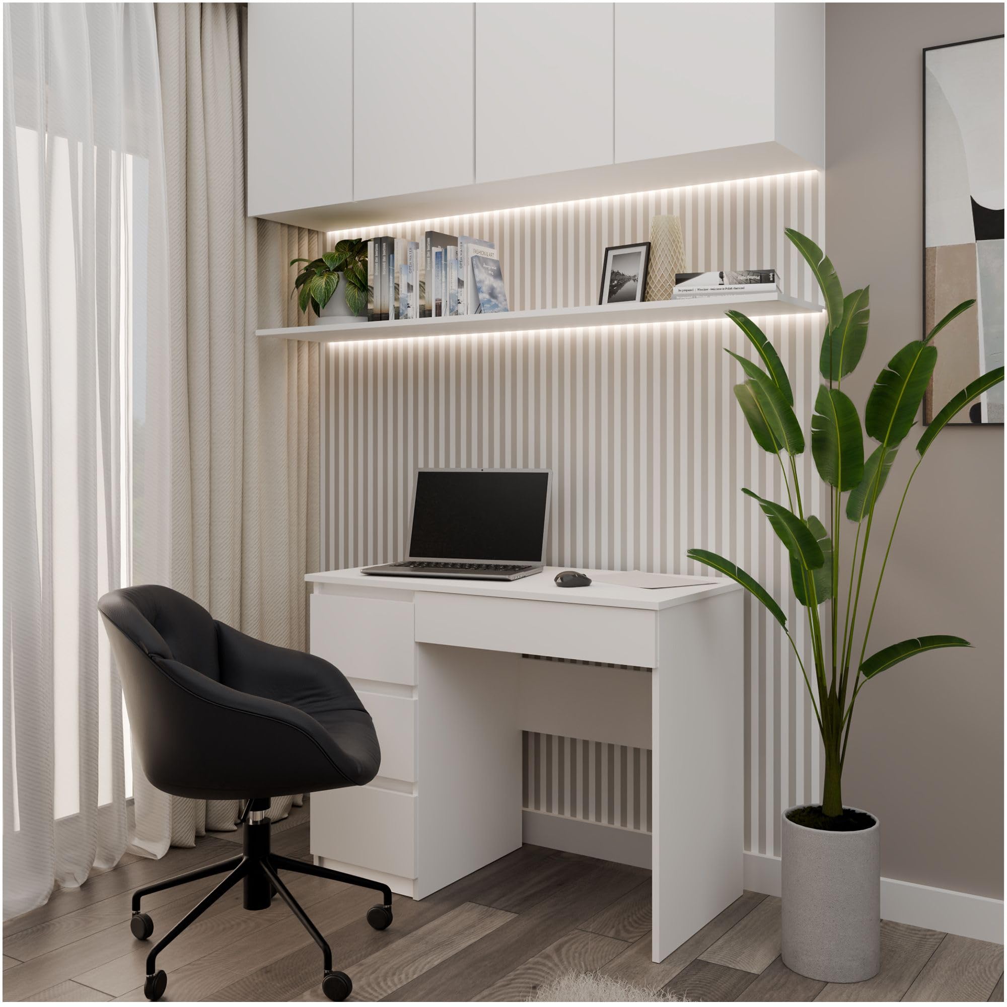 Desk per ufficio e bambini - 4 cassetti per organizzare lavoro e studi - Dettaglio