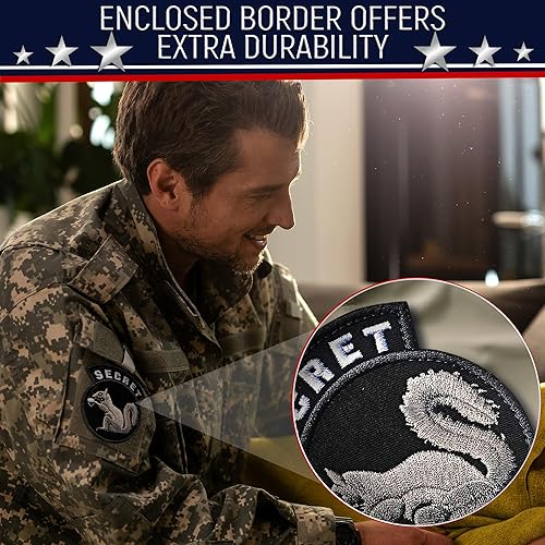 Miniatura 5 de Parches militares de velcro secreto de ardilla, parches de moral, parche de velcro para planchar, parche de policía, parches de mochila militar para