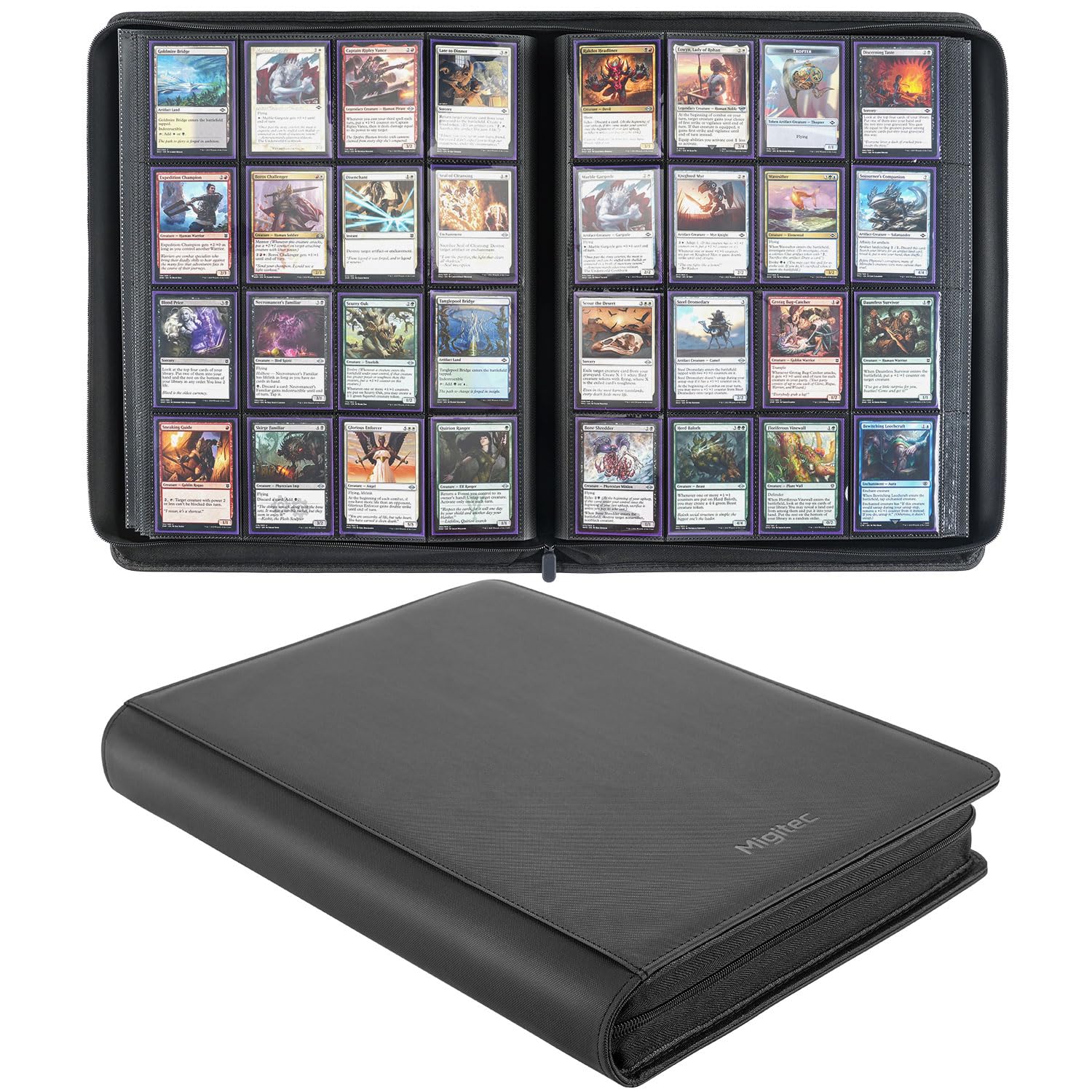 Amazon.com: Migitec 16-Pocket Binder for 1280 Trading Cards, Ringless Album  with 40 Double Sided and Side-Loading Pages, Compatible with MTG, Sport  Cards and other Standard Collectible Cards : Toys & Games