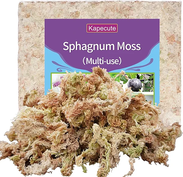 Kapecute Sphagnum Moss 34QT for Plant Propagation, Great Orchid Potting Mix, Help with Maintain Humidity, 10oz