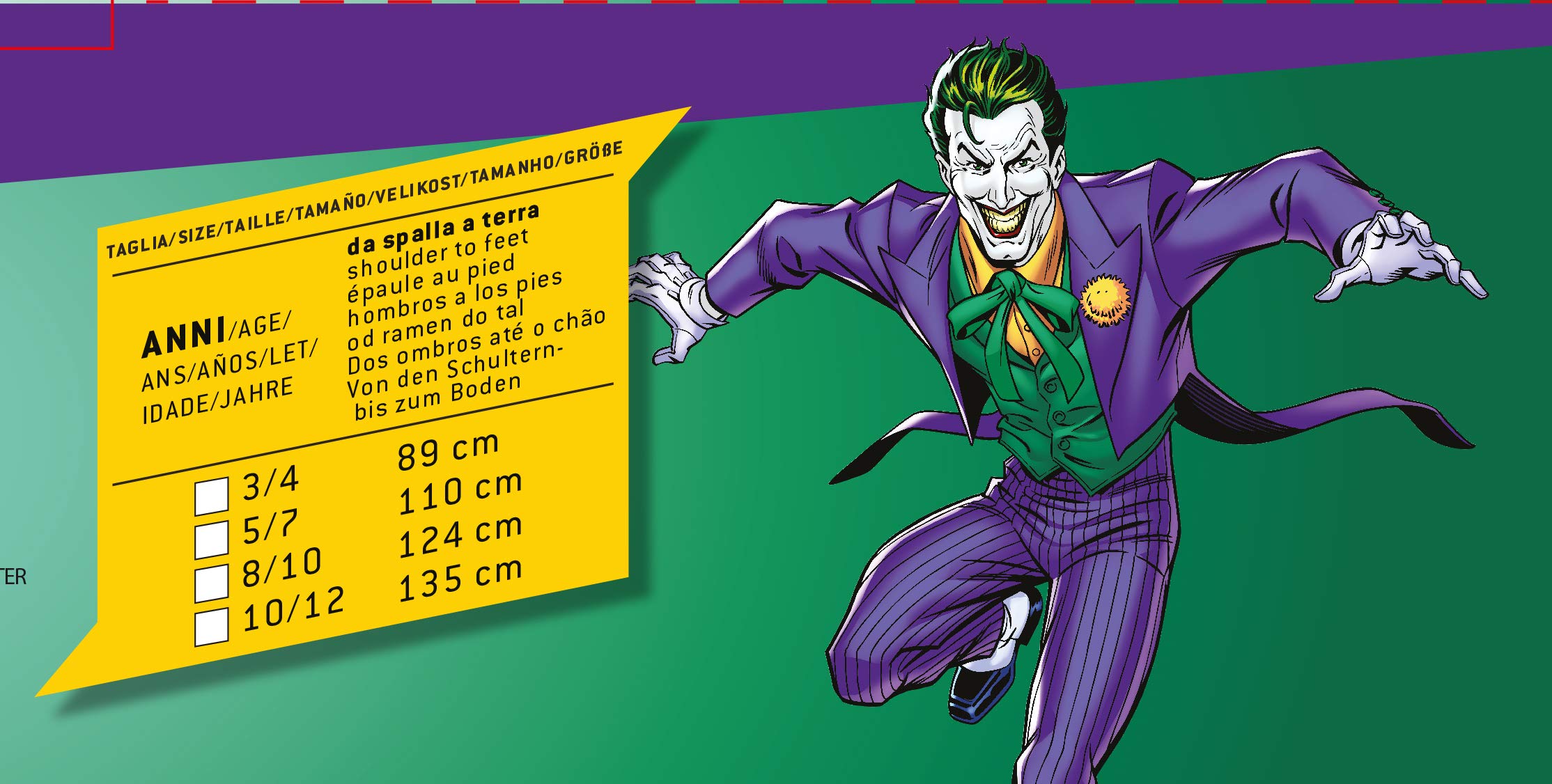 Ciao- Joker costume travestimento originale DC Comics