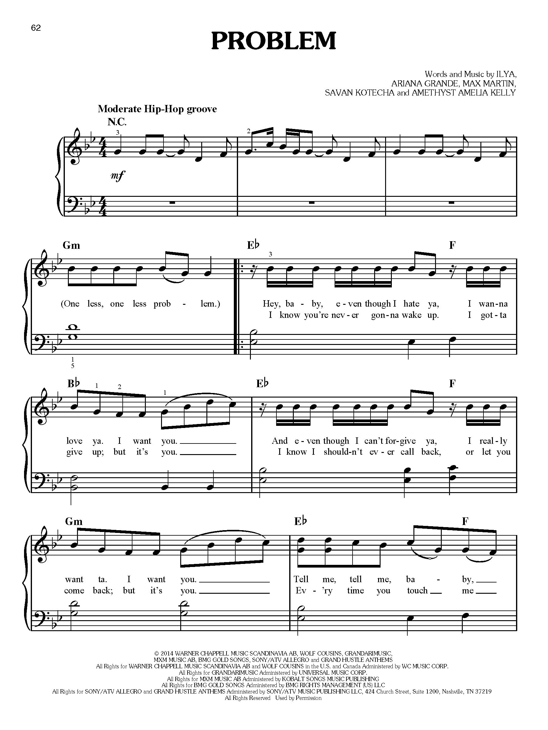 Ariana Grande for Easy Piano