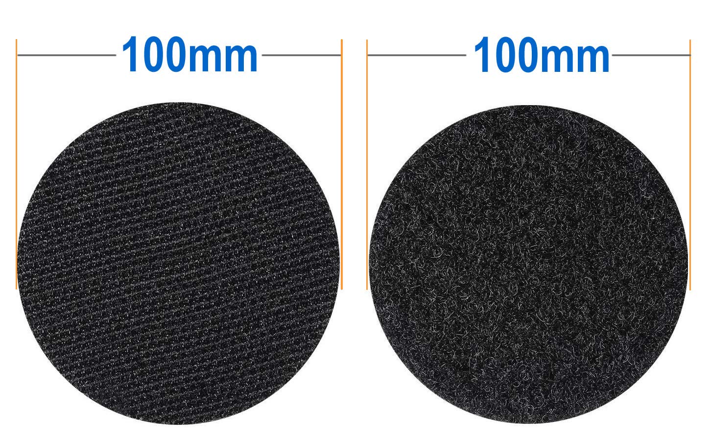 12 pares 100mm Almohadillas Adhesivas Extrafuerte 3M Adhesivo, Redondas de Montaje No Más Clavos, Doble Cara Sólida Ronda Gancho y Bucle Resistentes para Paredes Gafas Metales, Negro KXB5055