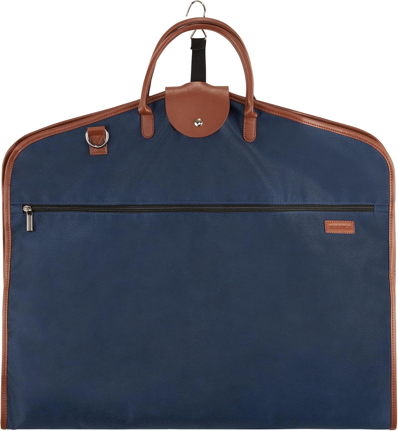Hugh Butler – Housse de Costume (Léger) 40&Prime; – Élégante pour 1-2 Costumes avec Sangle d’Épaule – Housse À Vêtements pour Hommes et Femmes – Pliable – Vêtements sans Faux Plis. Niles Bleu Marine/Marron
