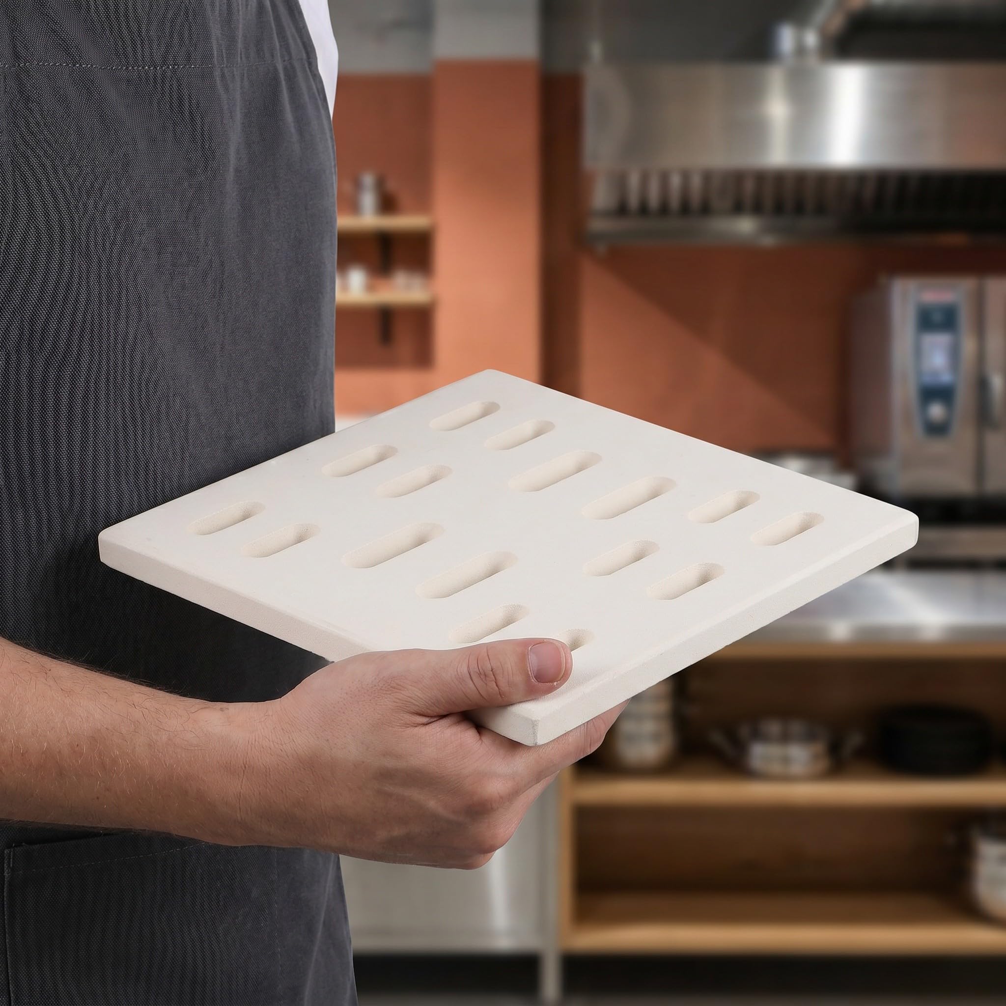 ibasenice Diffusore di Fiamma in Mattoni ceramici - Piastra radiante per Barbecue a Gas da 8x7,2 Pollici - Bricchetti in Ceramica Resistenti, Ideali per grigliate estive.