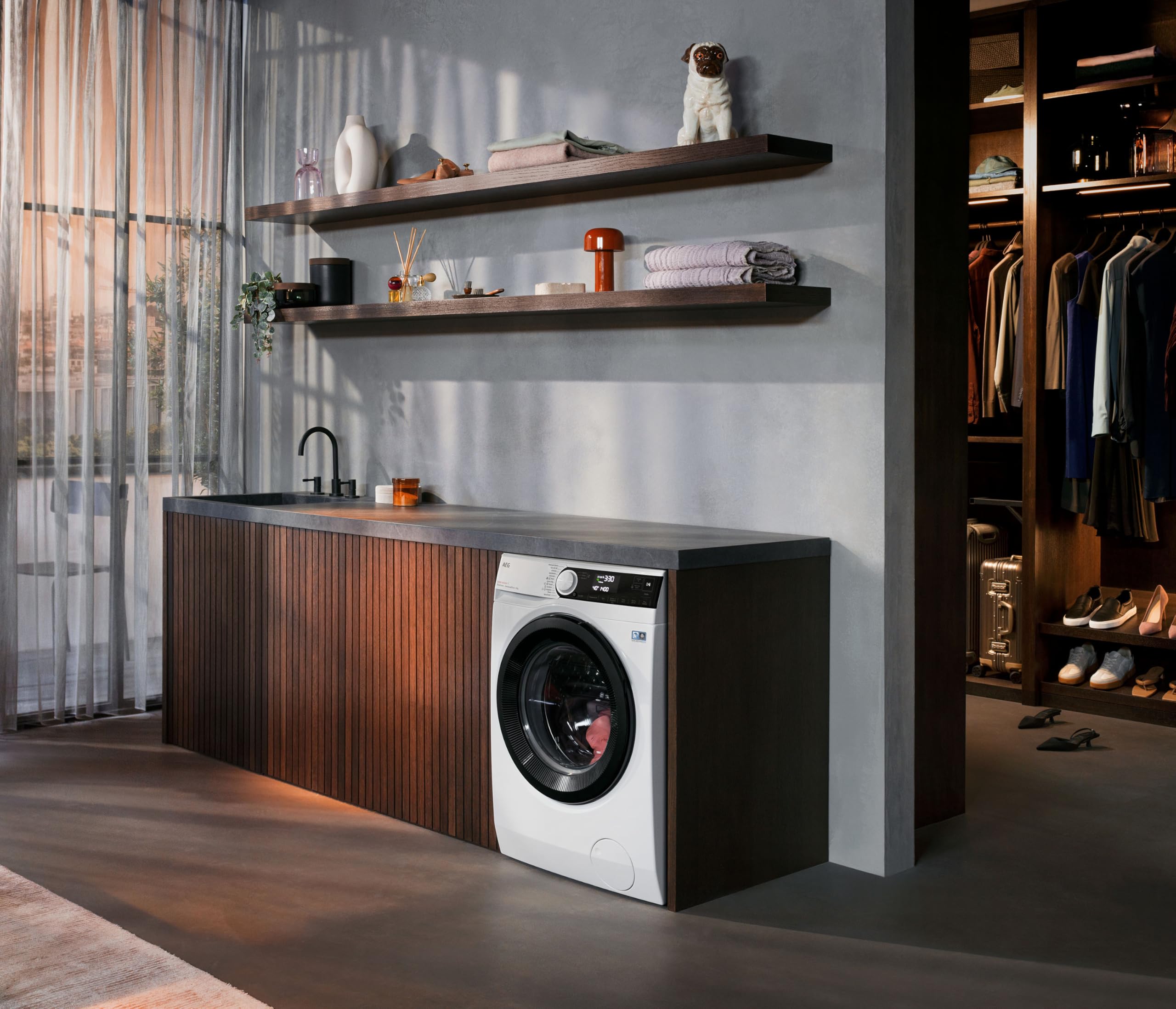 AEG Waschmaschine 9kg Serie 7000 ProSteam Dampf-Programm 1400 U/min A-20% Leise Mengenautomatik Nachlegefunktion Startzeitvorwahl Vollwasserstopp