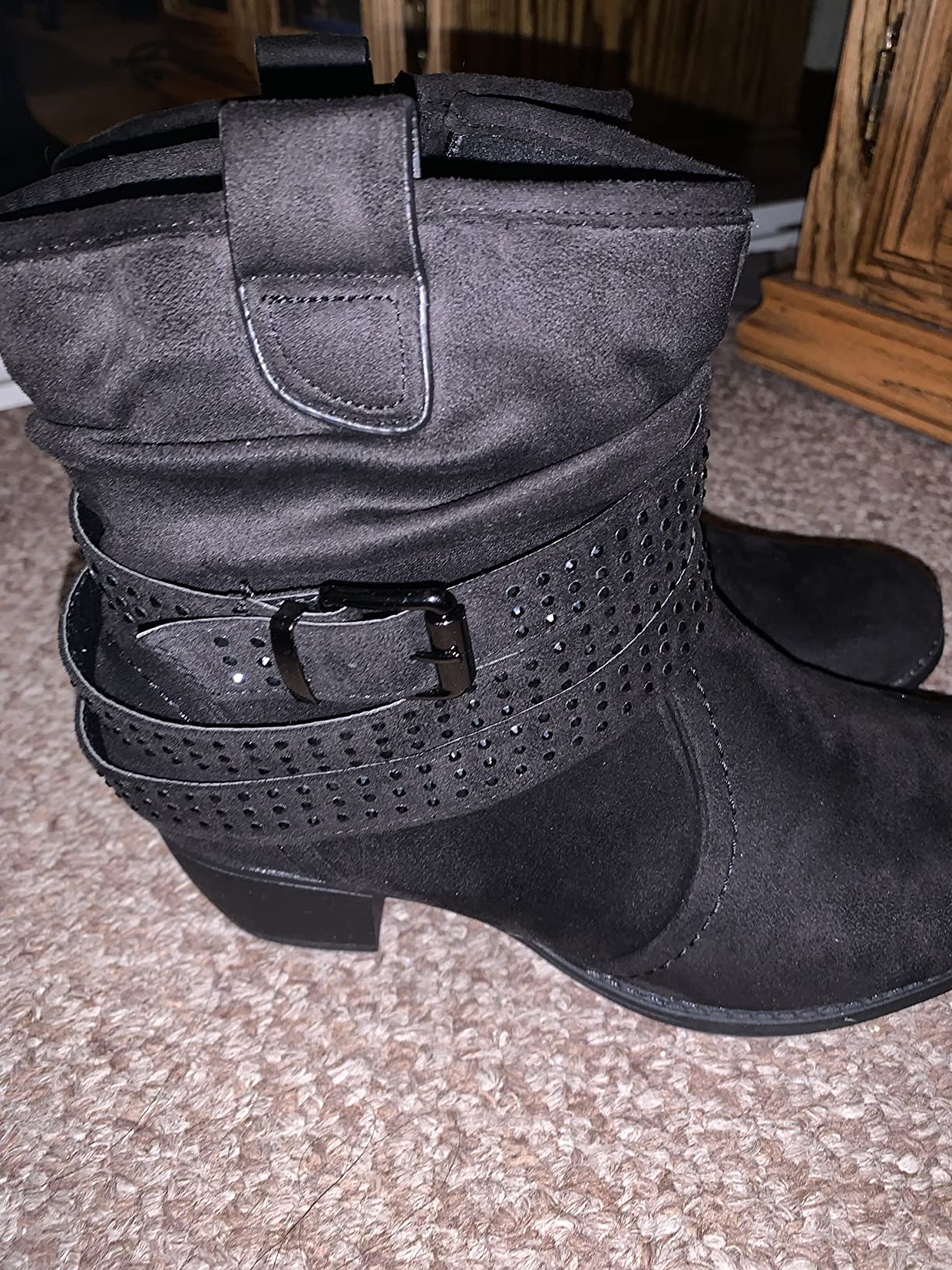 11/mo Finance VJH confort Women's Mid Calf Boots,Round Toe Comfort